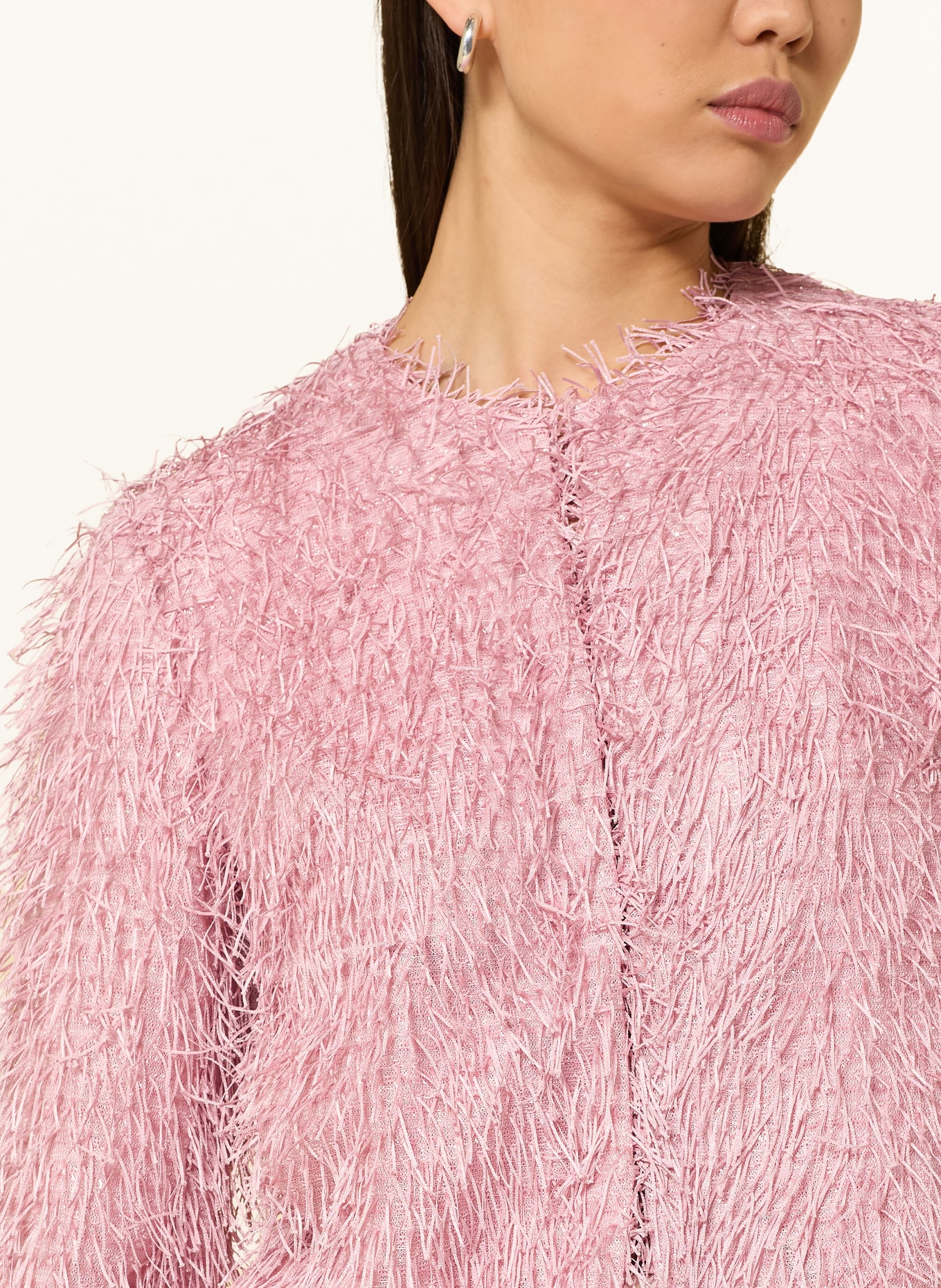 oui Krabicová bunda s třpytivou nití: RŮŽOVÁ