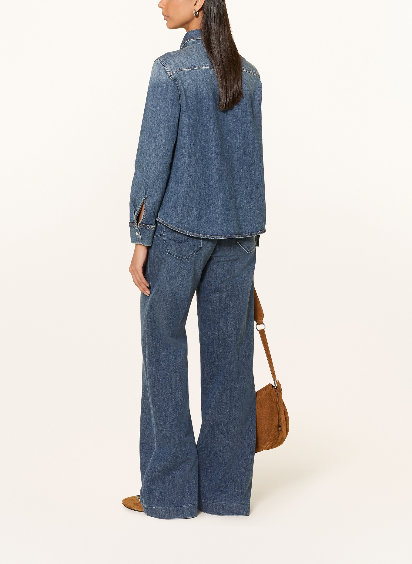 oui Bluzka jeansowa z odpinanym kołnierzykiem: NIEBIESKI