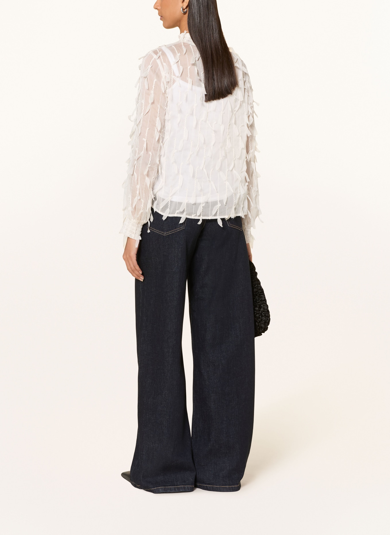 oui Blouse shirt with pleats: WHITE