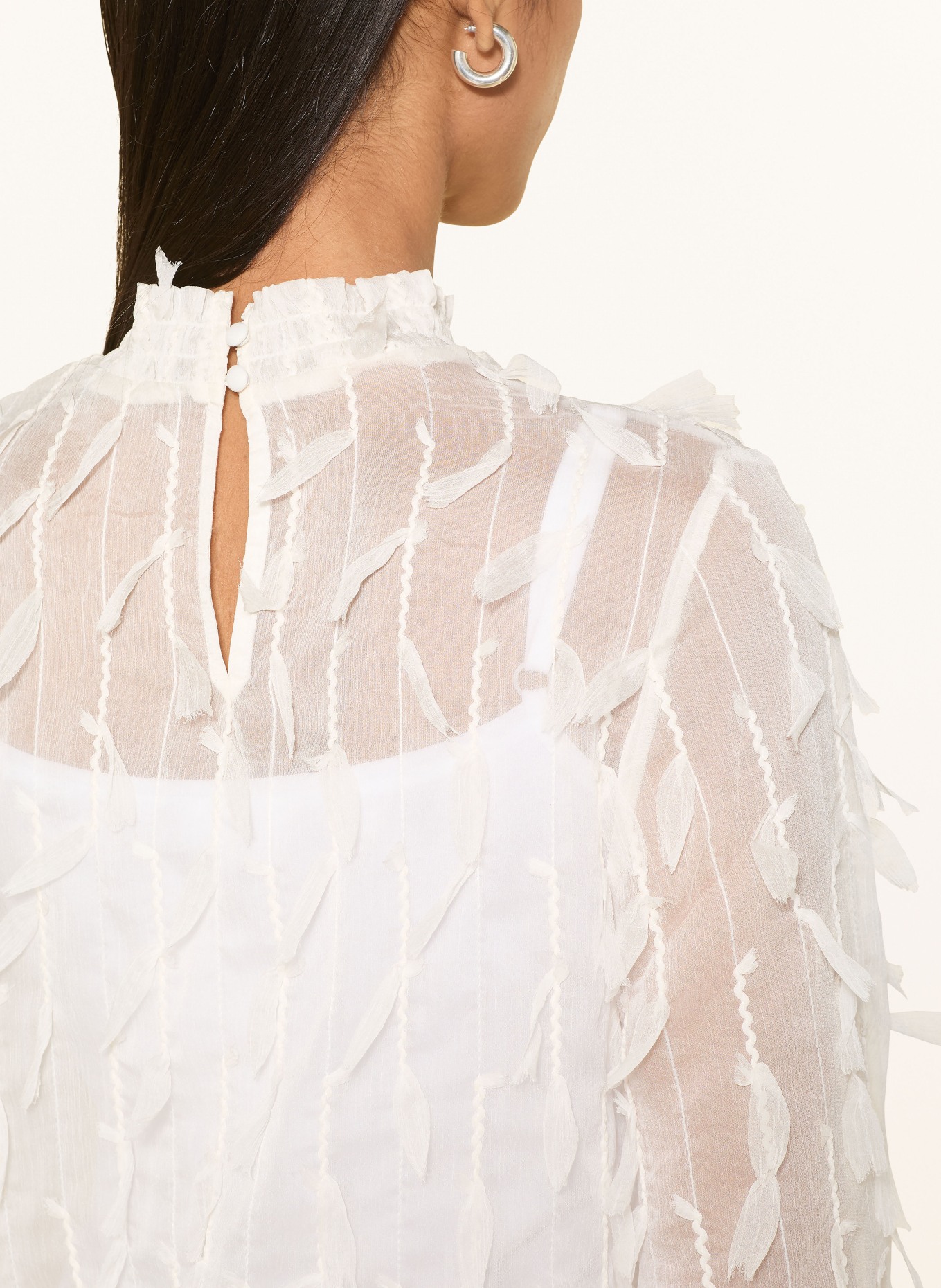 oui Blouse shirt with pleats: WHITE