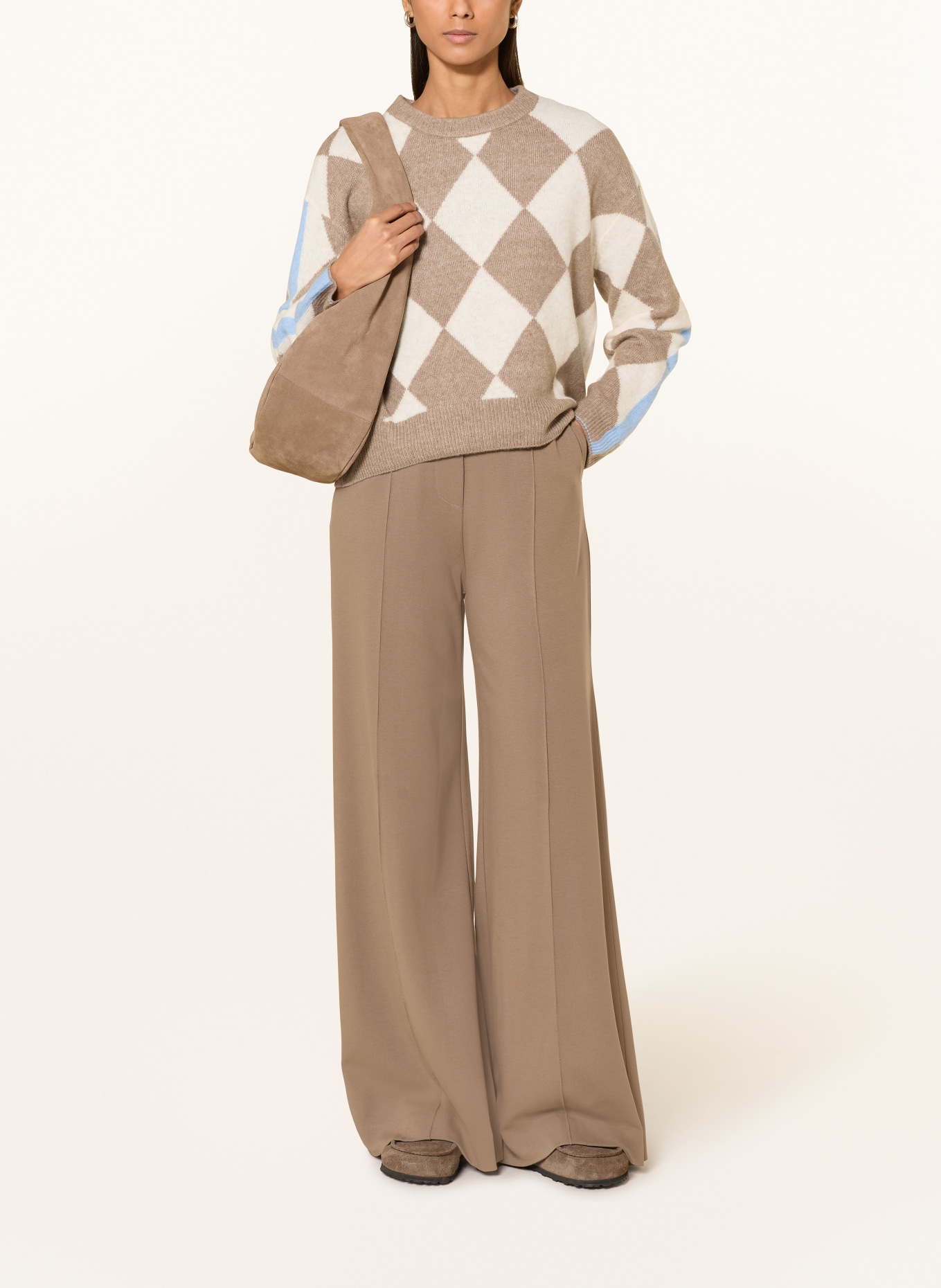 oui Pullover: TAUPE / ECRU