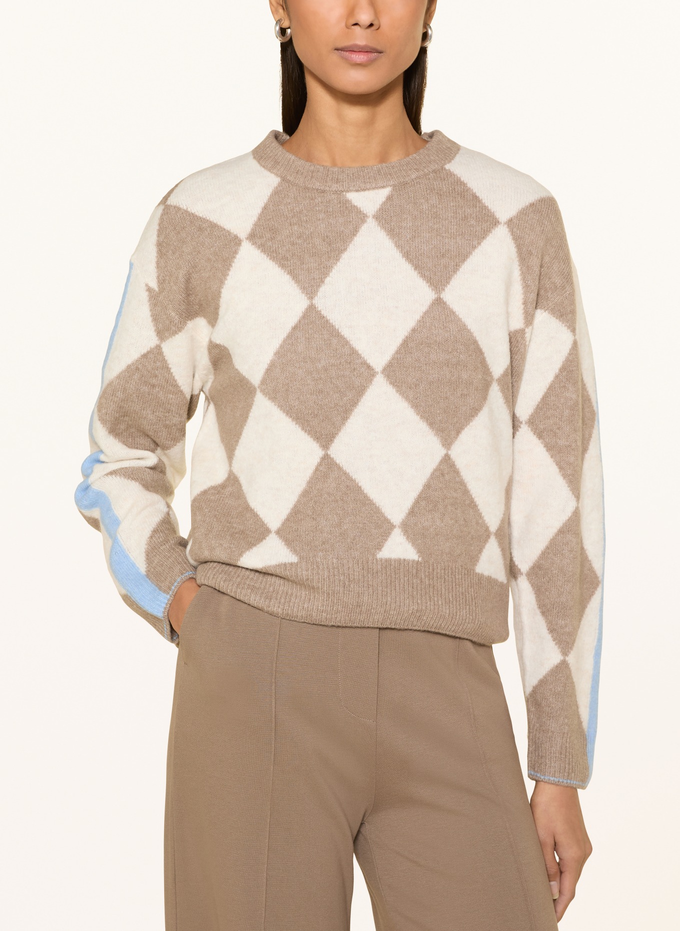 oui Pullover: TAUPE / ECRU