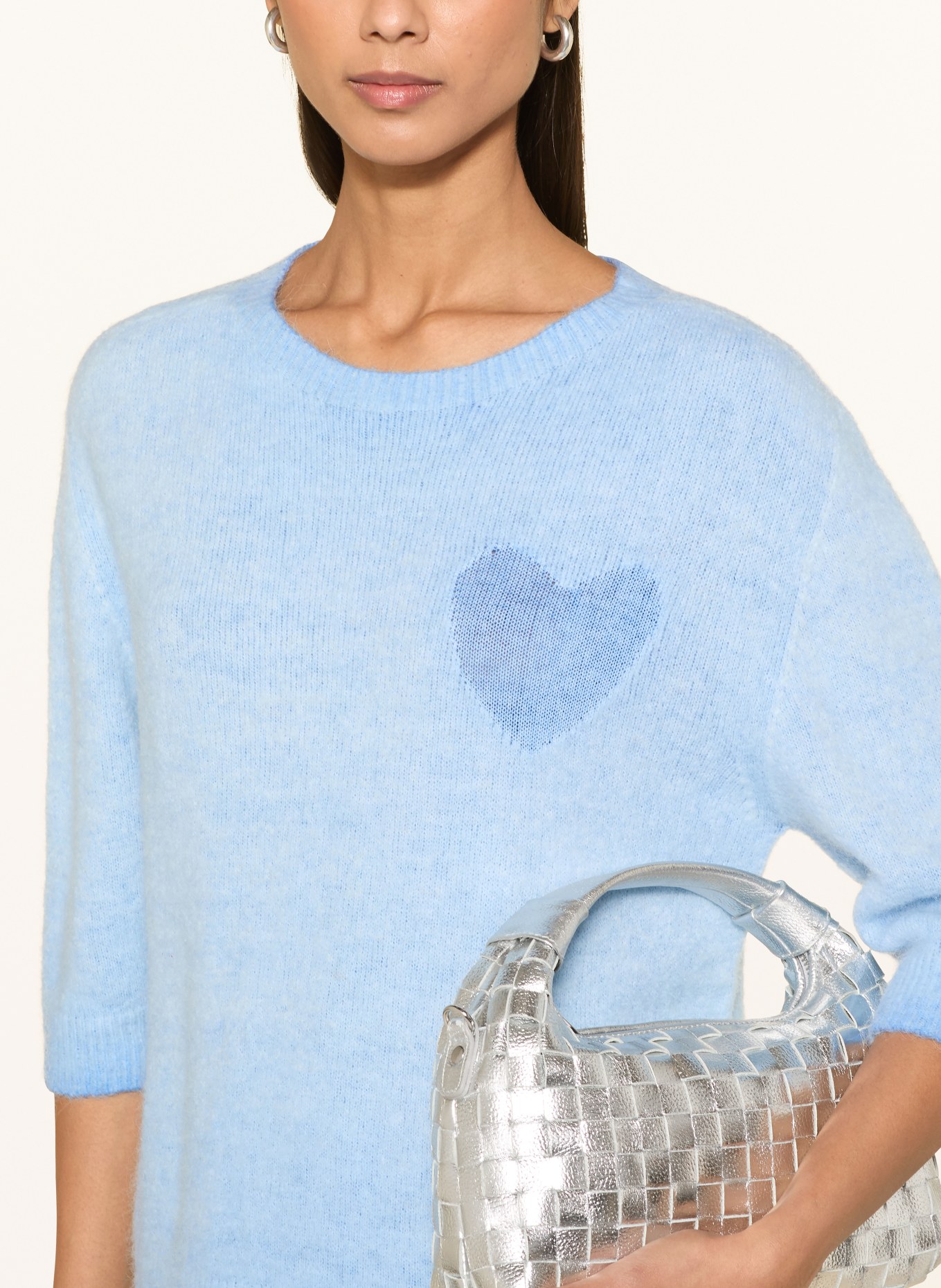 oui Pullover mit 3/4-Arm: HELLBLAU