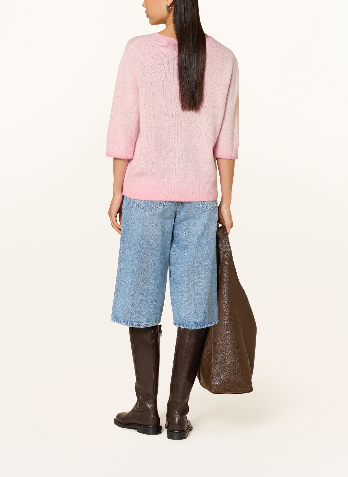 oui Sweater with 3/4 sleeves: LIGHT PINK