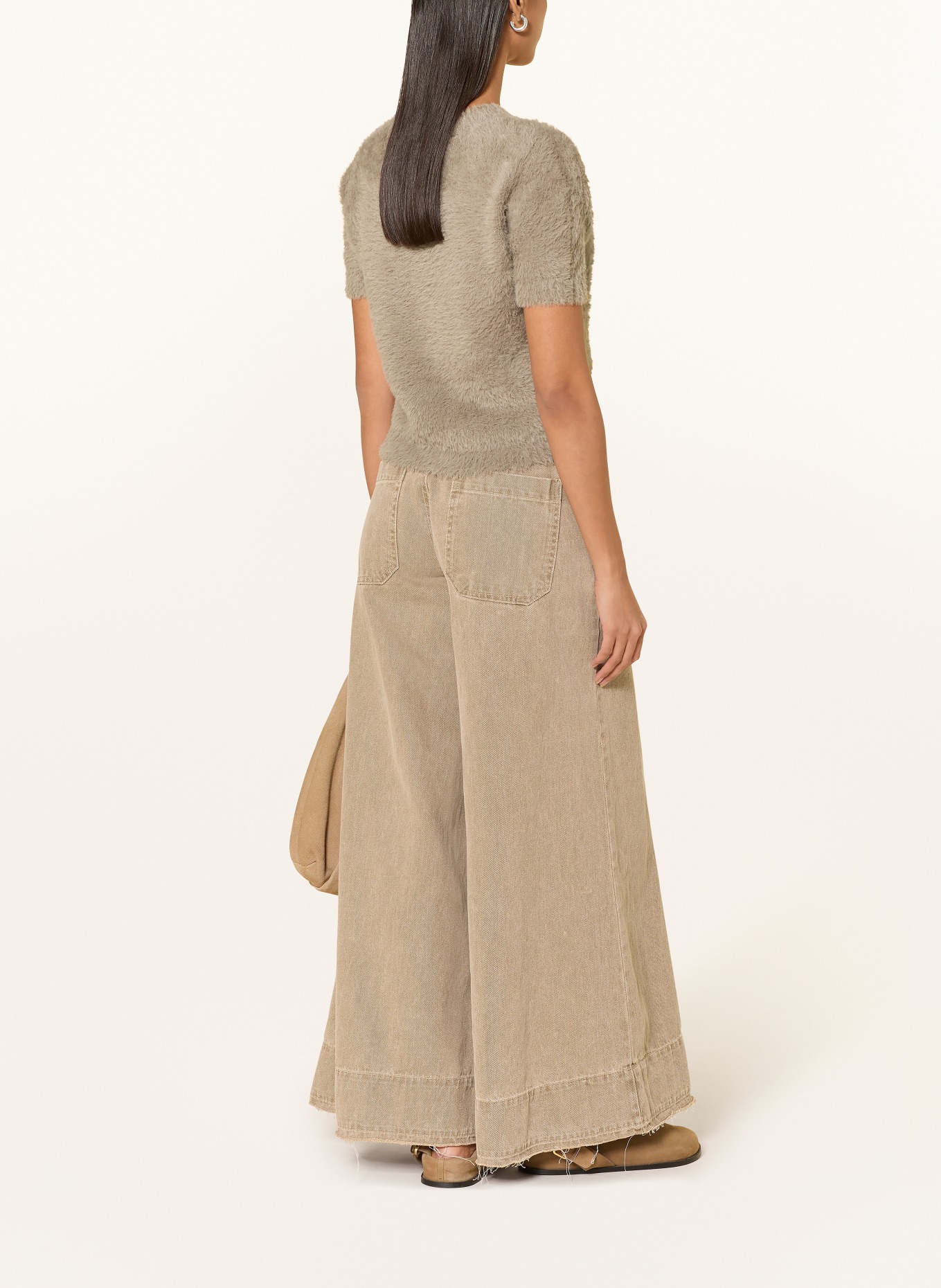 oui knit shirt: TAUPE