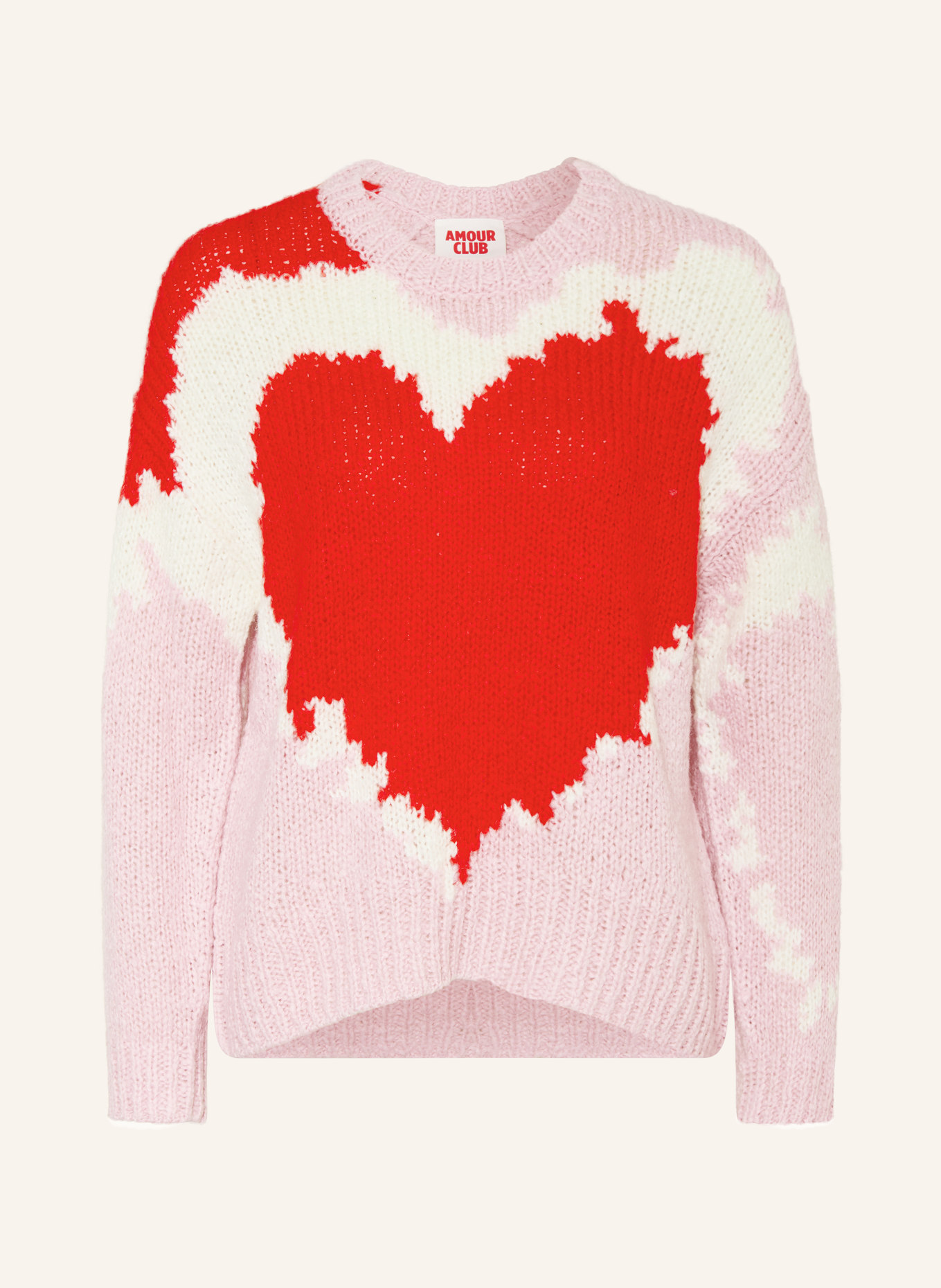 oui sweater: PINK / CREAM / RED
