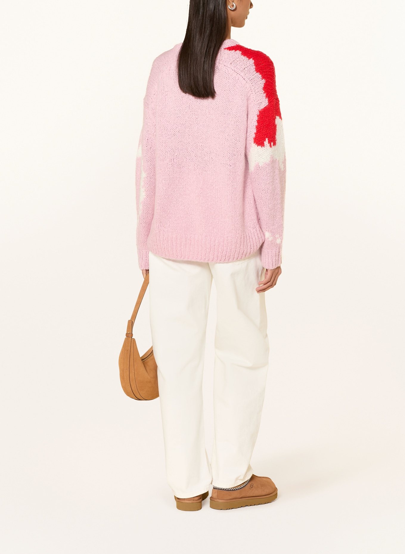 oui sweater: PINK / CREAM / RED
