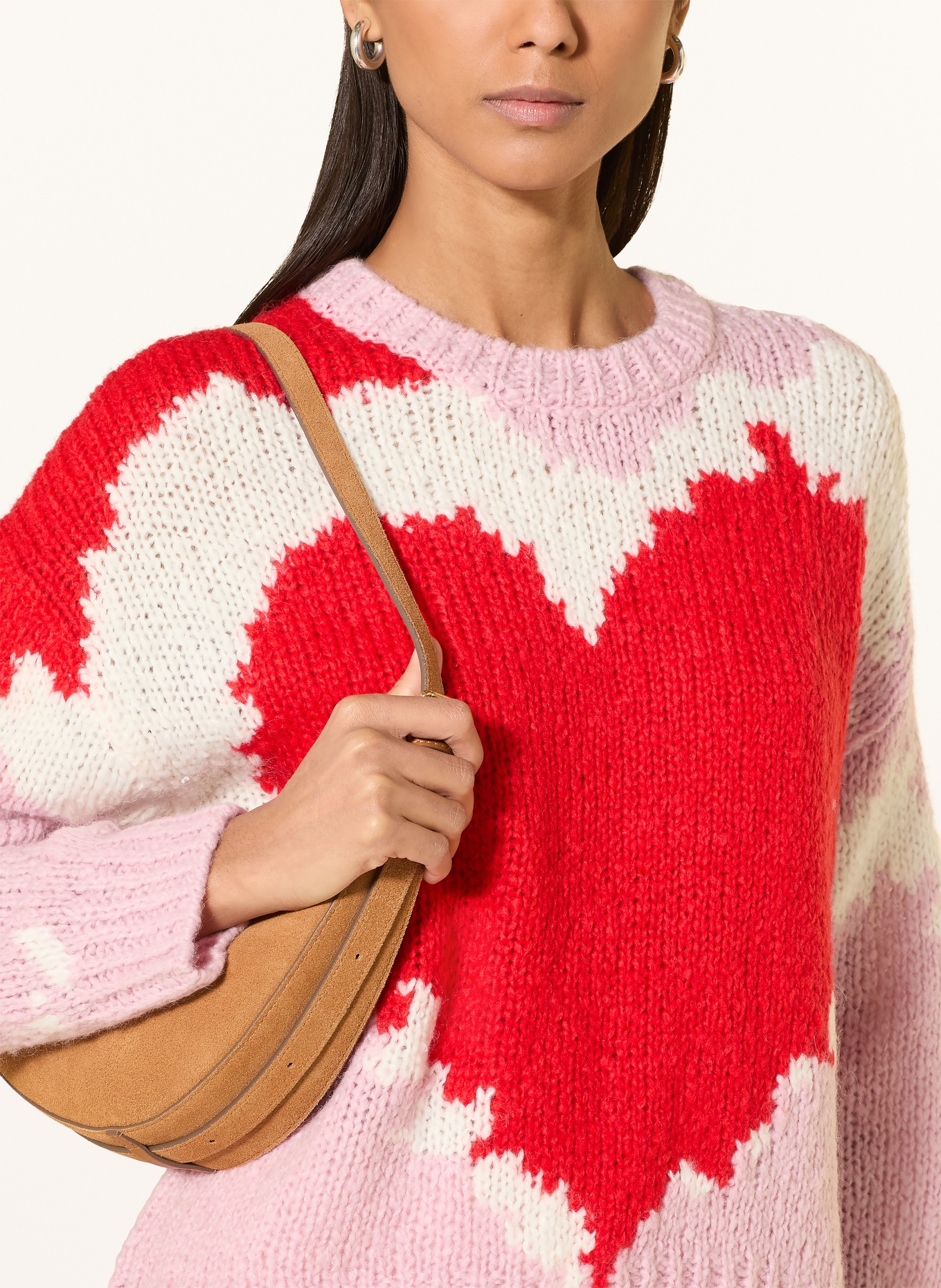 oui sweater: PINK / CREAM / RED