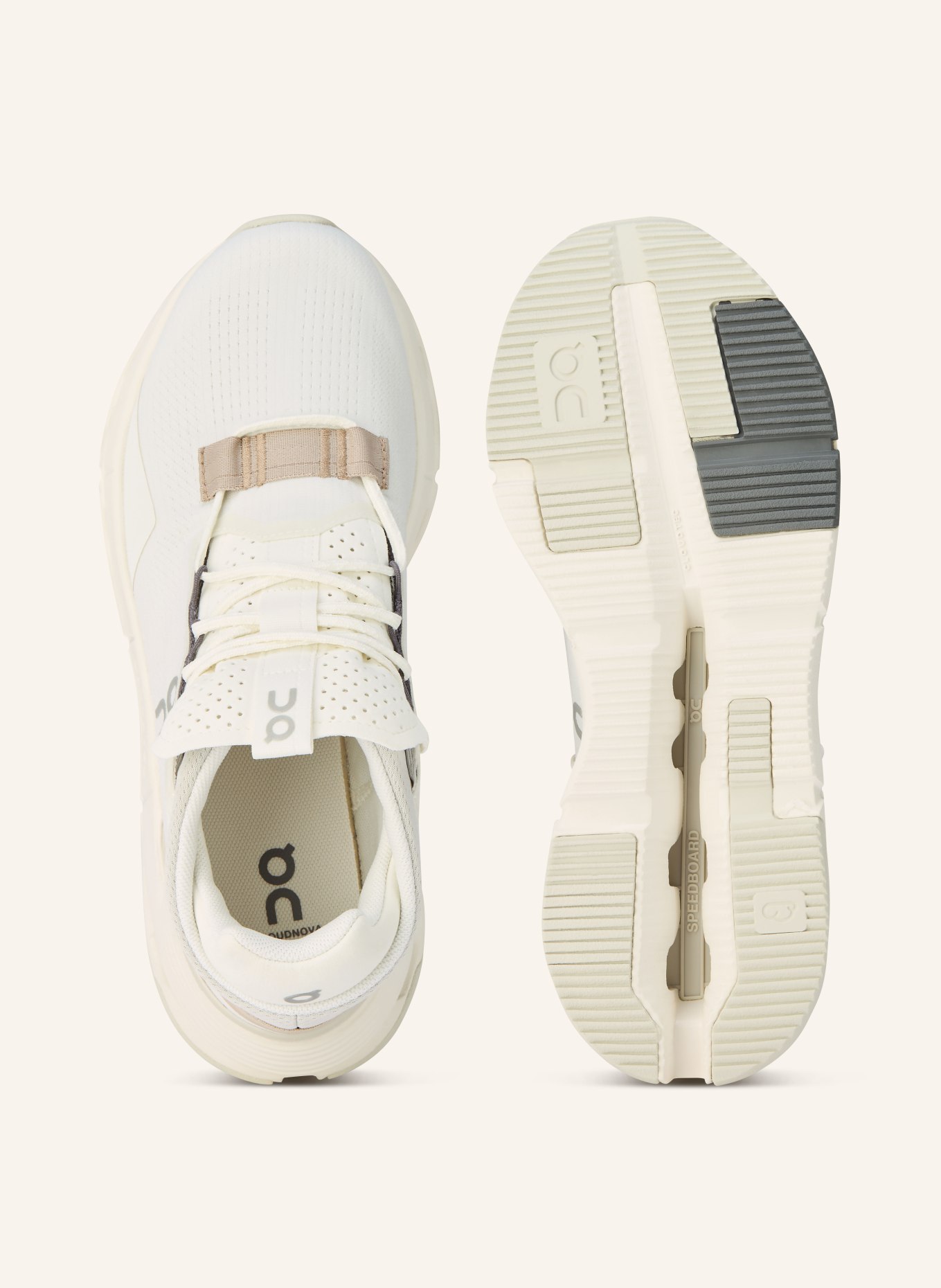 On Sneaker CLOUDNOVA 2: WEISS / CAMEL