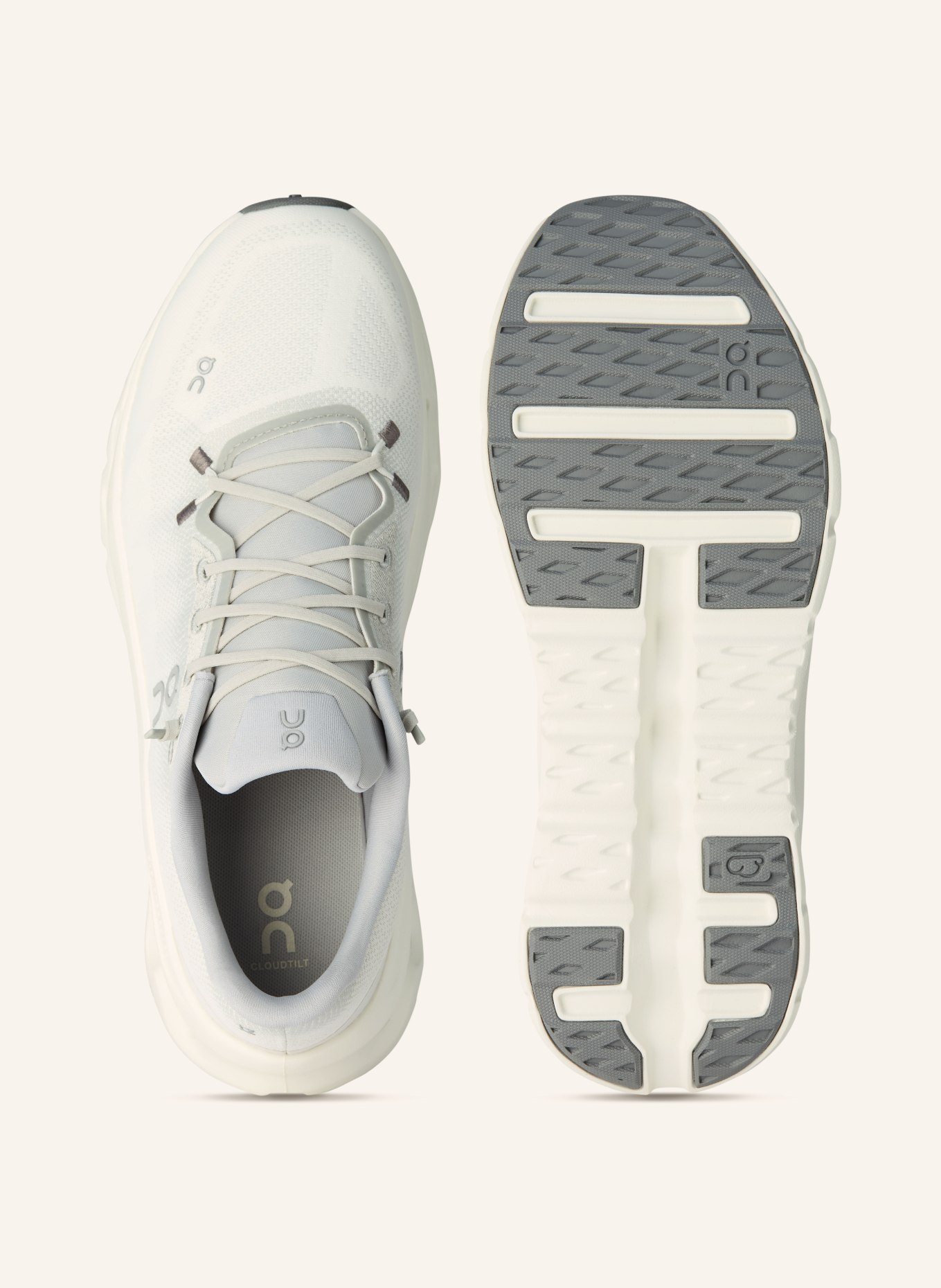 On Sneakersy CLOUDTILT: BIAŁY / SREBRNY / JASNOCZARY