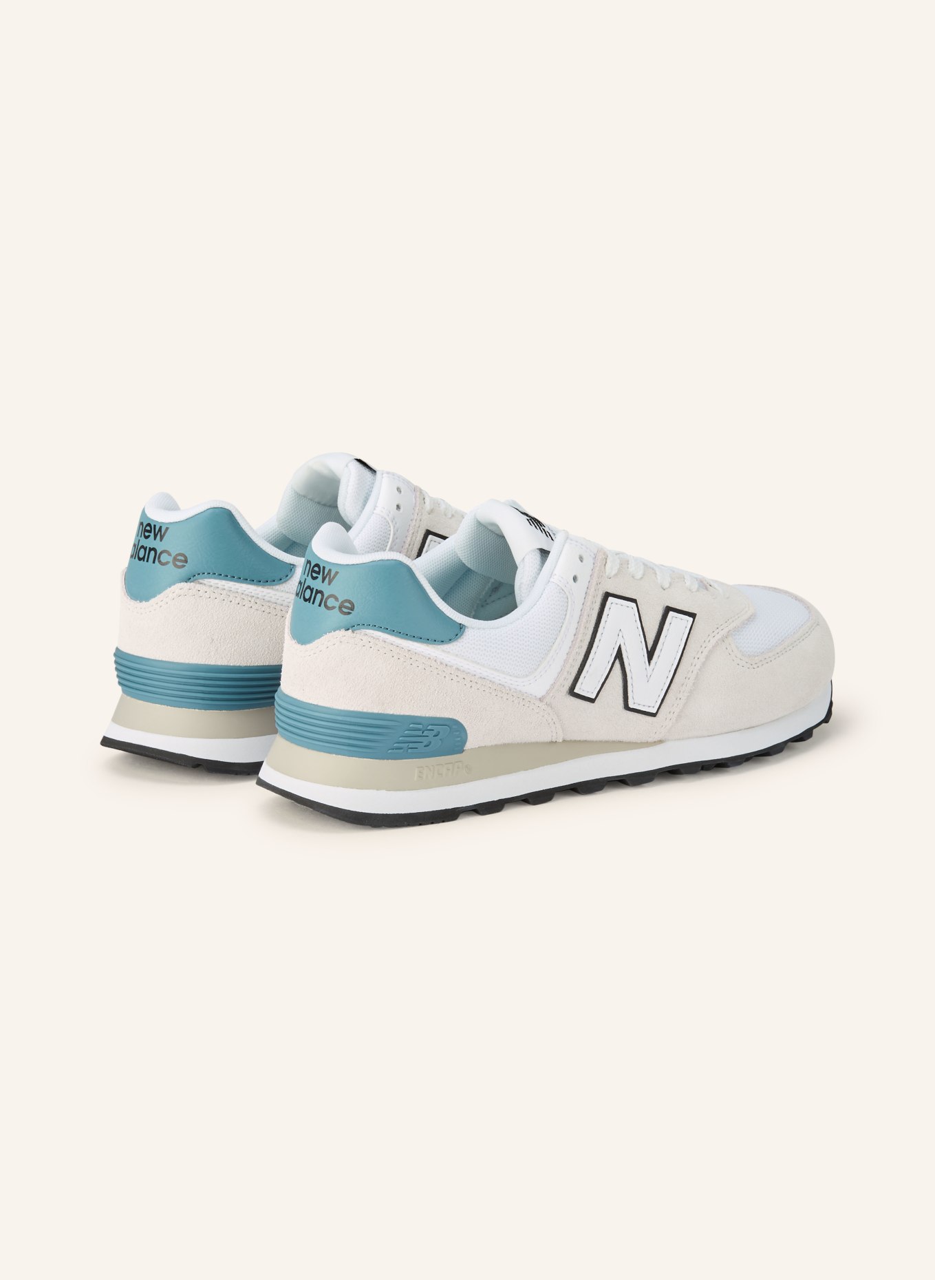 new balance Sneaker 574: ECRU / TEAL / WHITE