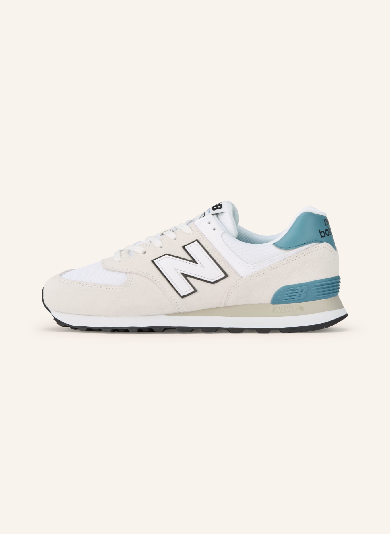 new balance Sneaker 574: ECRU / TEAL / WHITE