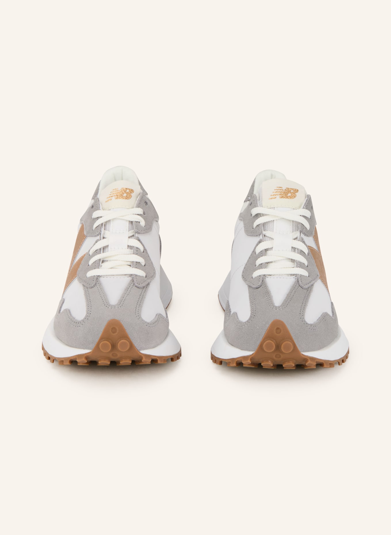new balance Sneaker 327: DUNKELGRAU / GOLD / WEISS