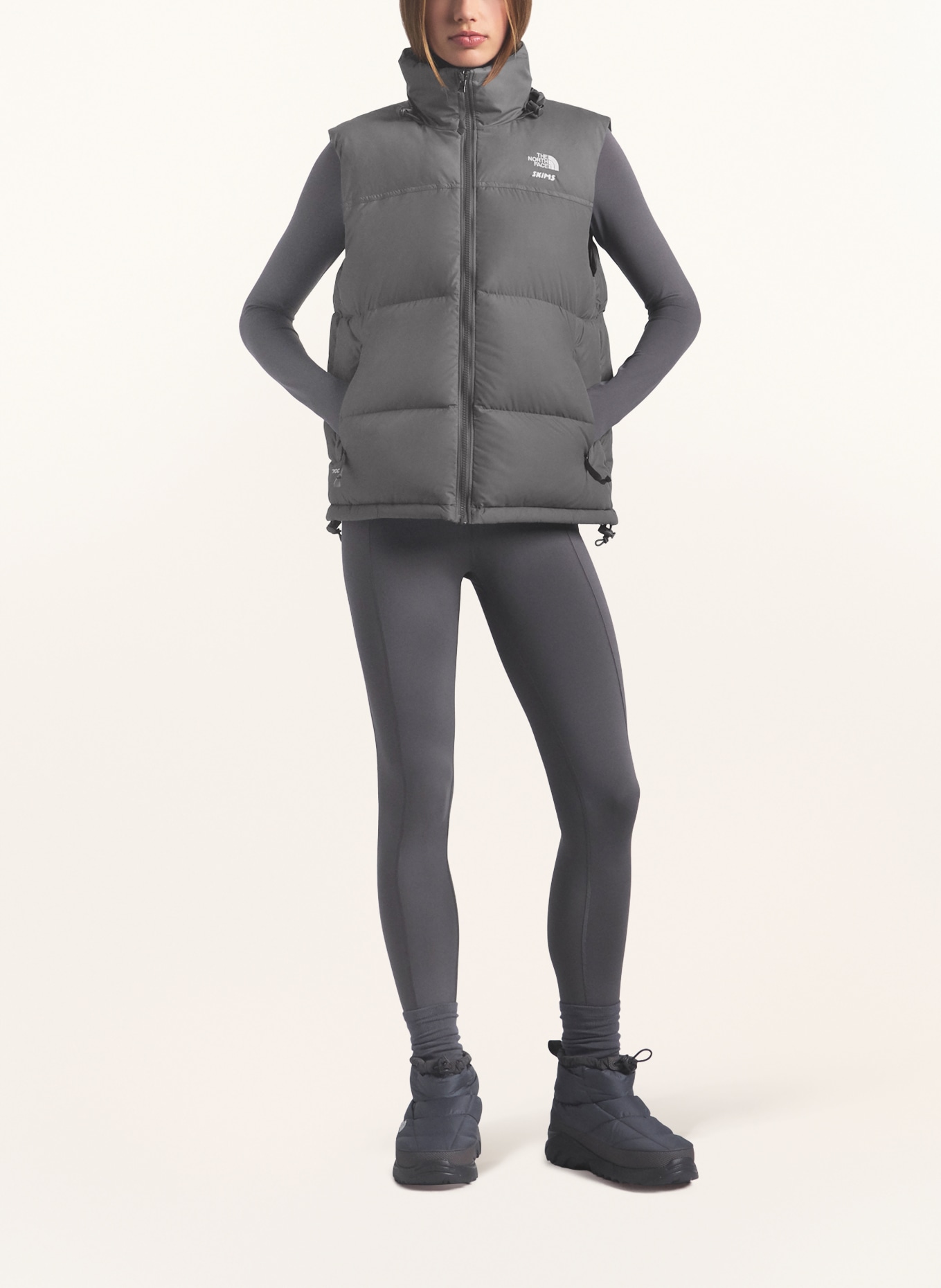 THE NORTH FACE x SKIMS TNF X PROJECT K NUPTSE down vest: T8L SK Gunmetal