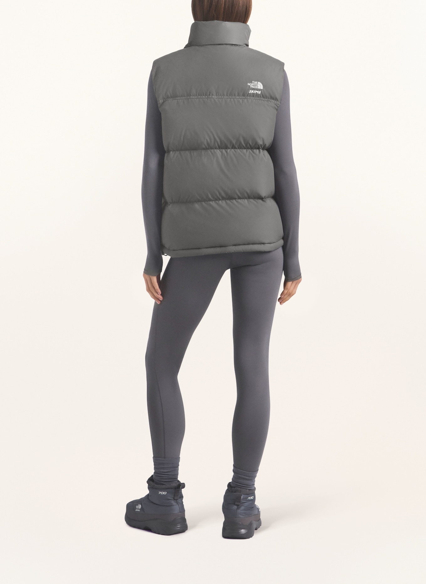 THE NORTH FACE x SKIMS TNF X PROJECT K NUPTSE down vest: T8L SK Gunmetal