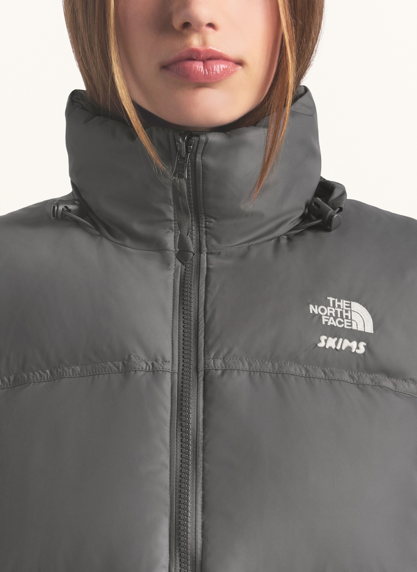 THE NORTH FACE x SKIMS TNF X PROJECT K NUPTSE down vest: T8L SK Gunmetal