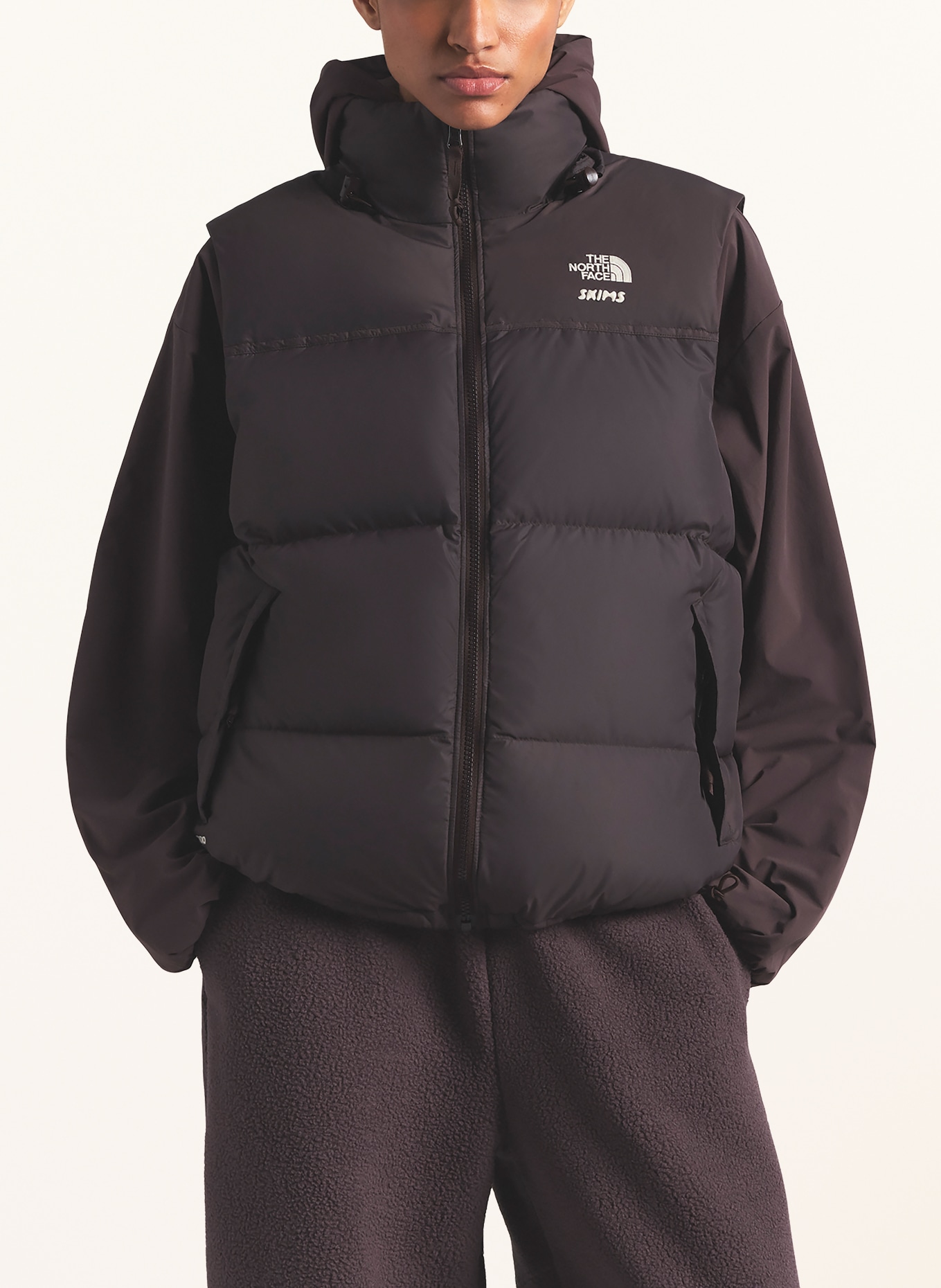 THE NORTH FACE x SKIMS TNF X PROJECT K NUPTSE down vest: T7X SK Phoenix