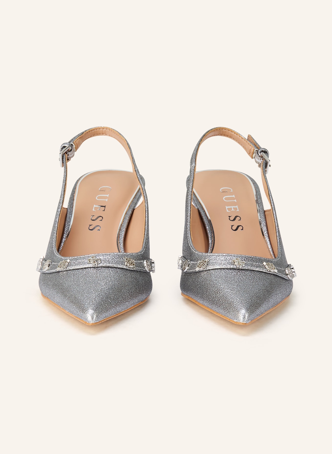 GUESS Slingpumps YANAI mit Nieten: SILBER
