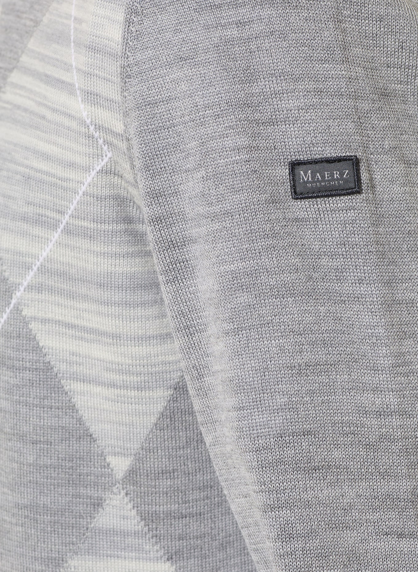 MAERZ MUENCHEN Pullover: GRAU / HELLGRAU