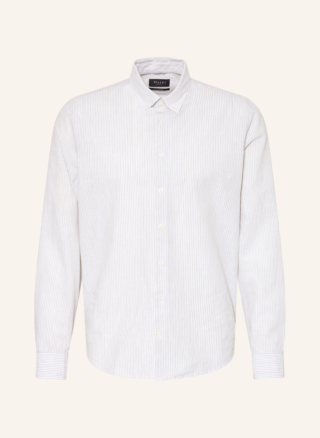 MAERZ MUENCHEN Hemd Comfort Fit: WEISS / HELLGRÜN