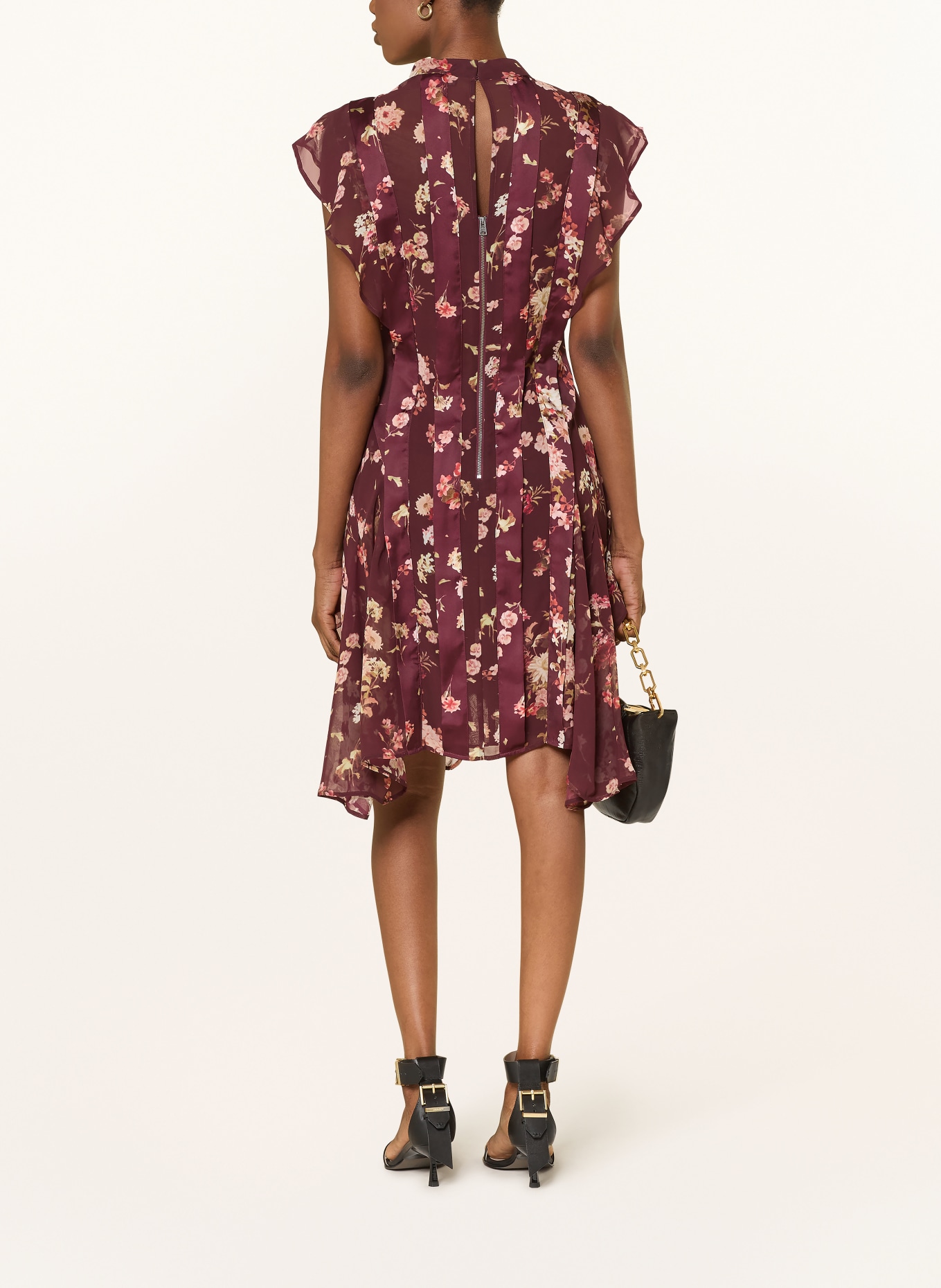 ALLSAINTS dress: DARK RED / BEIGE / LIGHT RED