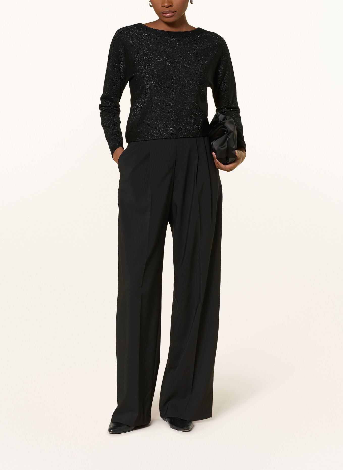 comma Pullover mit Glitzergarn: SCHWARZ