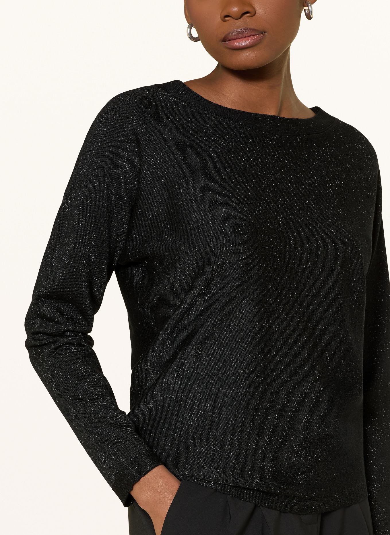 comma Pullover mit Glitzergarn: SCHWARZ
