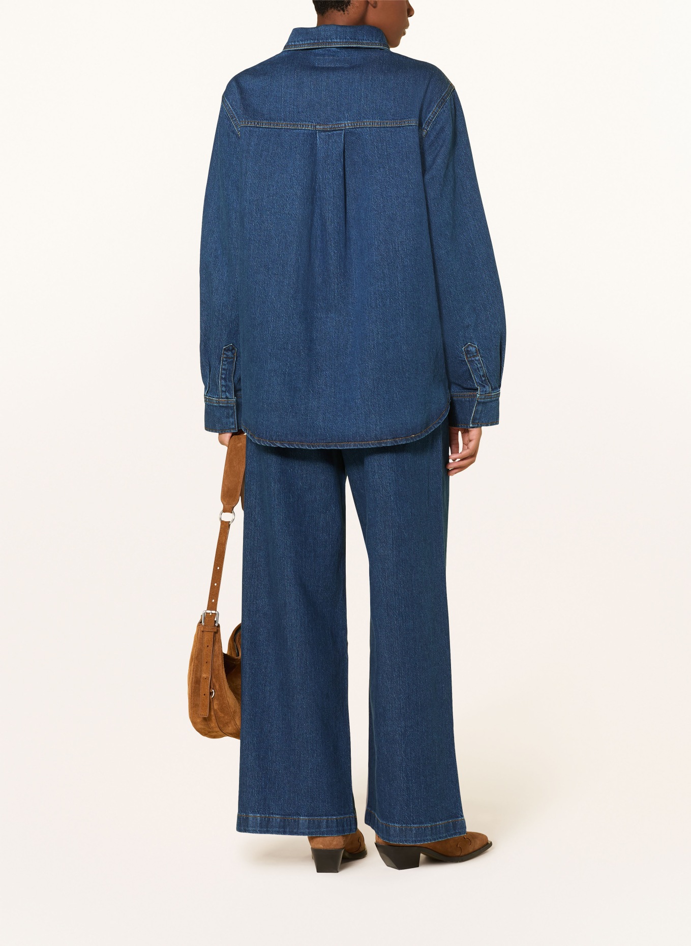 comma casual identity denim shirt: DARK BLUE