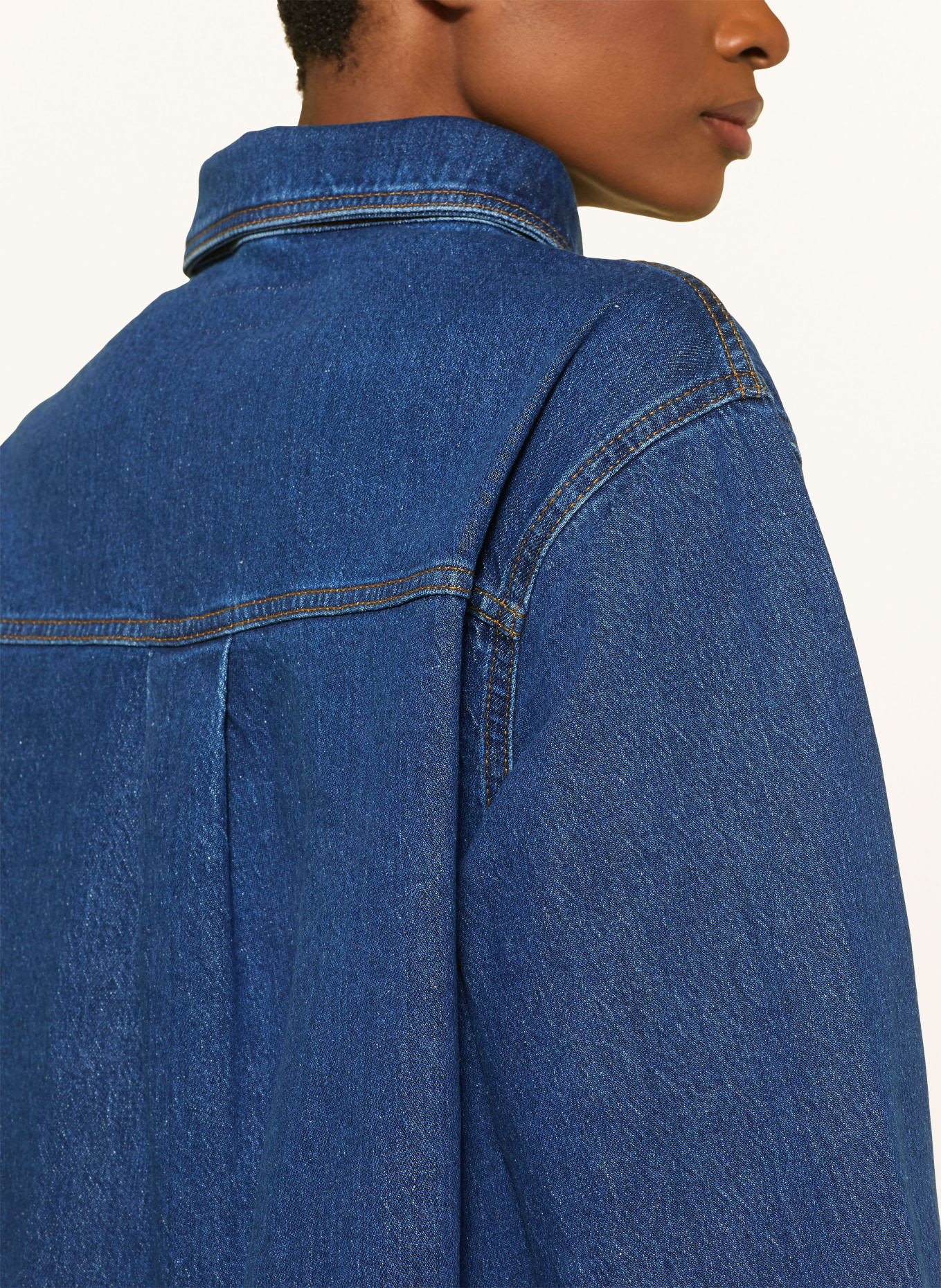 comma casual identity denim shirt: DARK BLUE