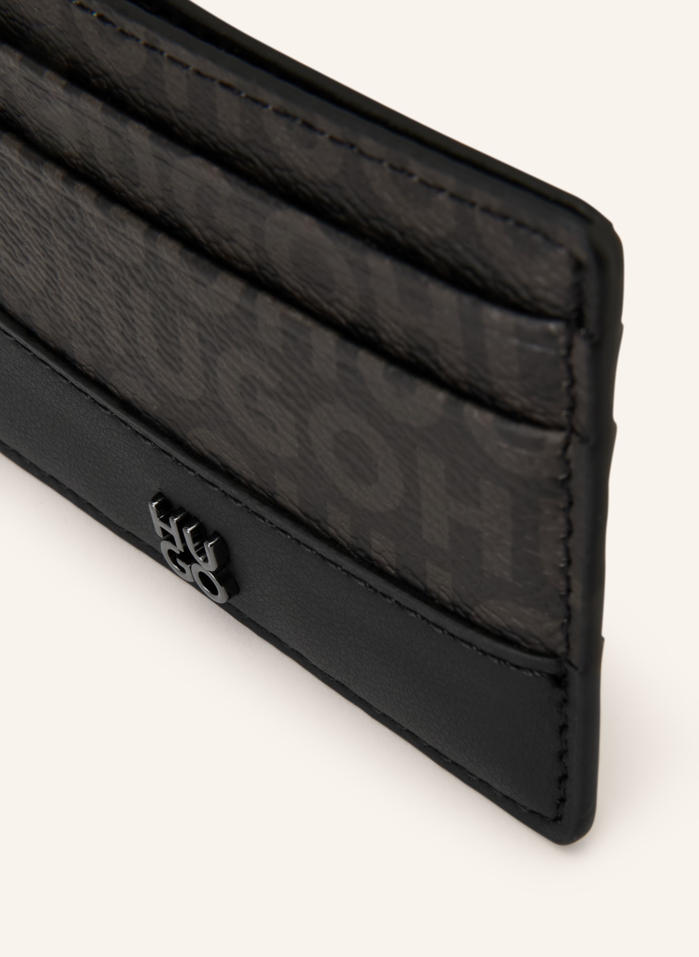 HUGO Kartenetui QUANTIC: DUNKELGRAU / GRAU / SCHWARZ