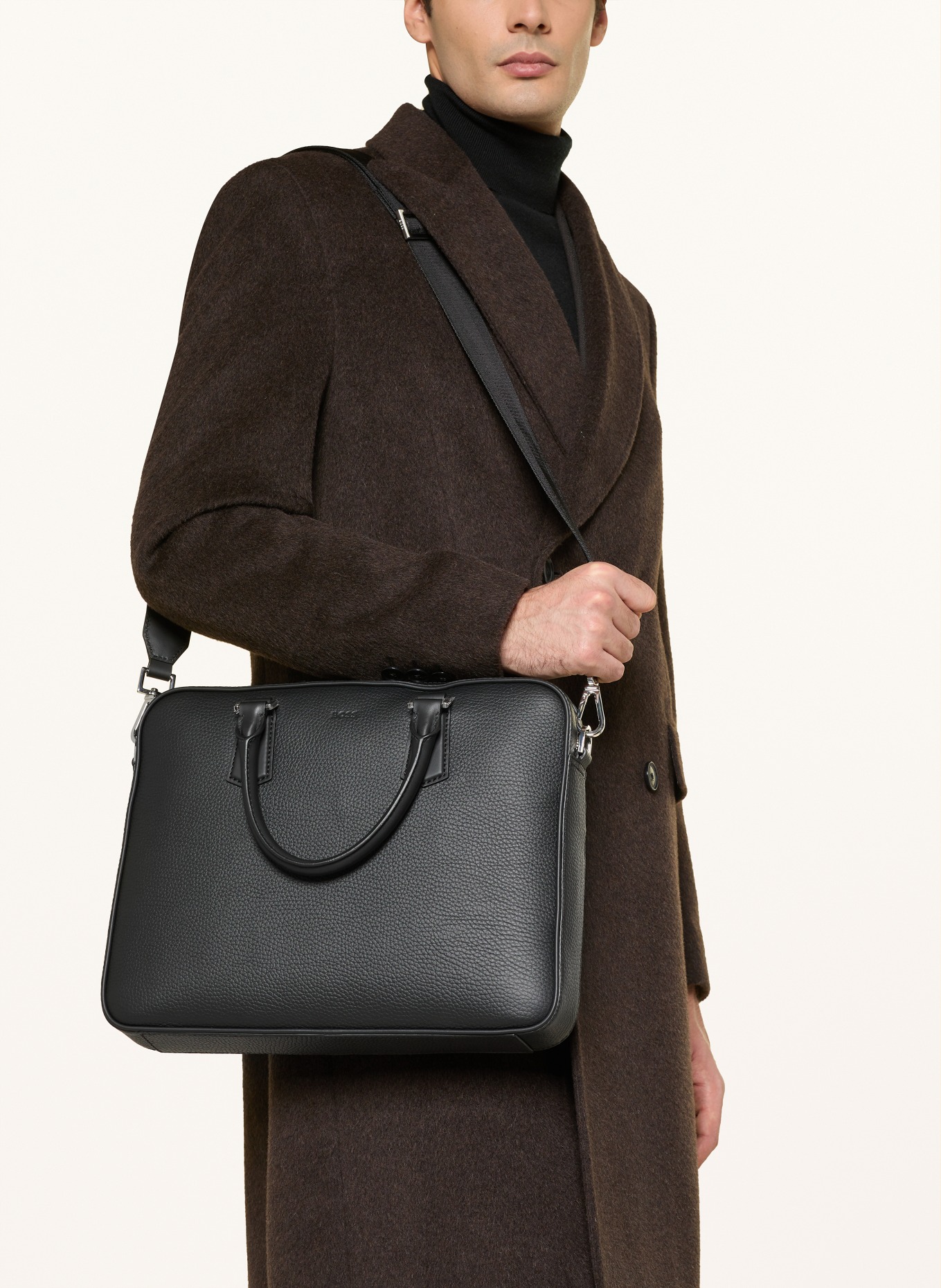 BOSS NEW CROSSTOWN laptop bag: BLACK / SILVER