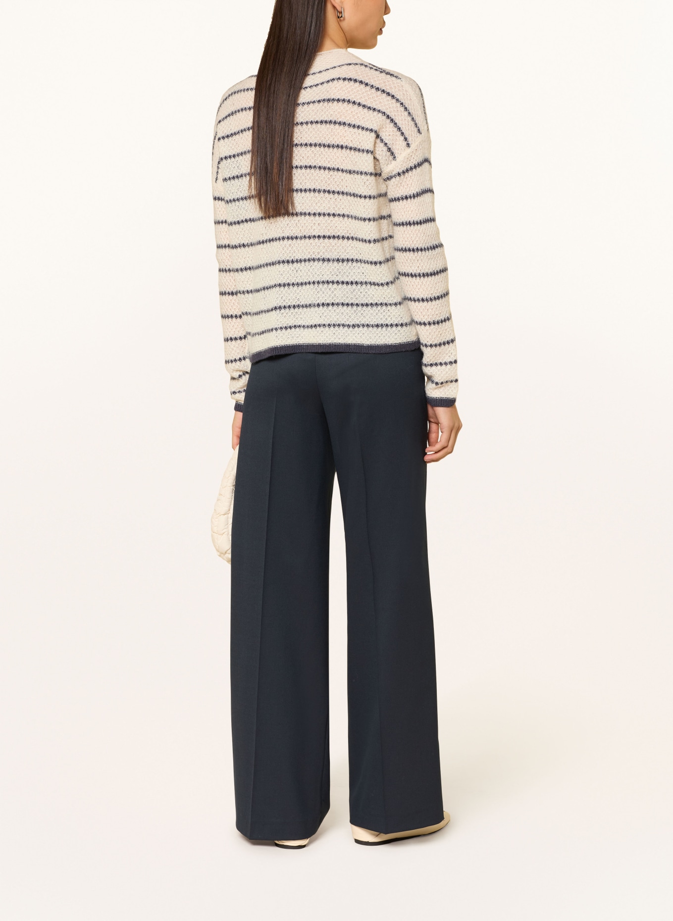 s.Oliver BLACK LABEL sweater: WHITE / DARK GRAY