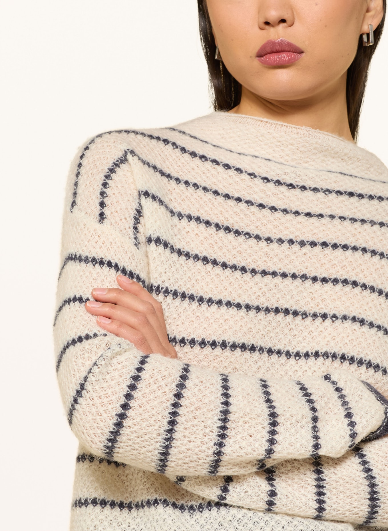 s.Oliver BLACK LABEL sweater: WHITE / DARK GRAY