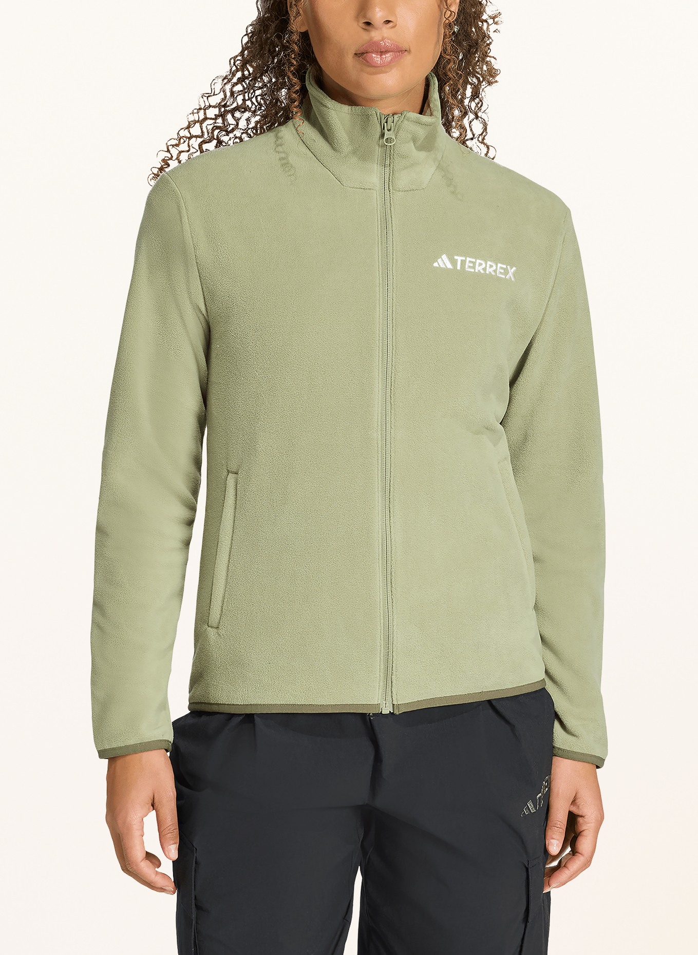adidas TERREX Fleecová bunda MULTI ESSENTIALS: SVĚTLE ZELENÁ