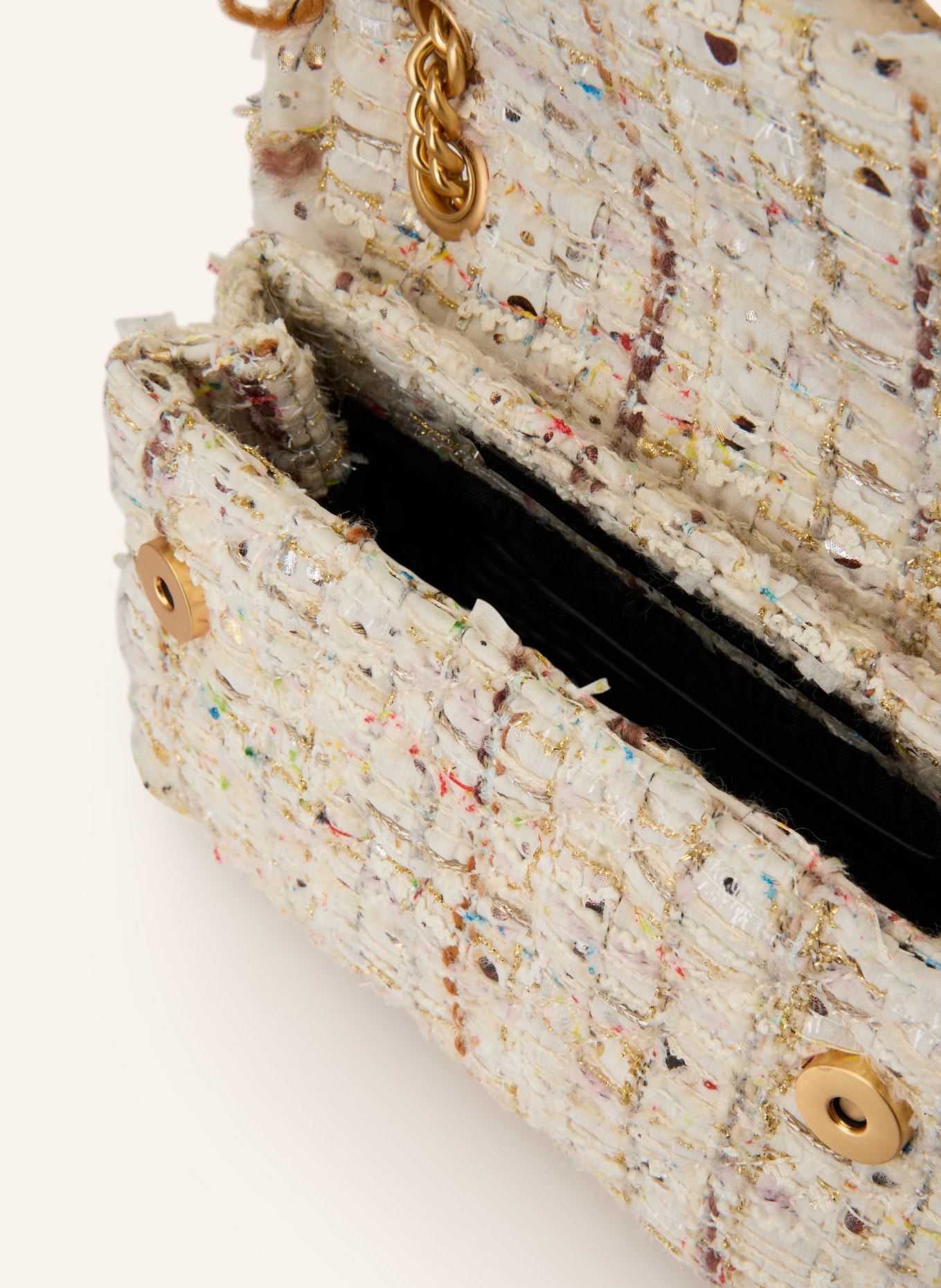 KURT GEIGER KENSINGTON shoulder bag with gemstones: CREAM / DARK BROWN / DARK ORANGE