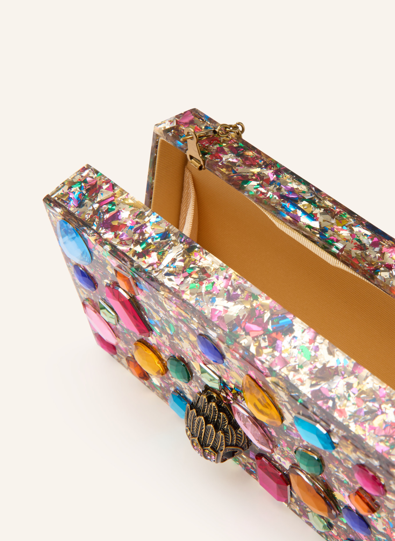KURT GEIGER Shoulder bag with gemstones: BLUE / PINK / ORANGE