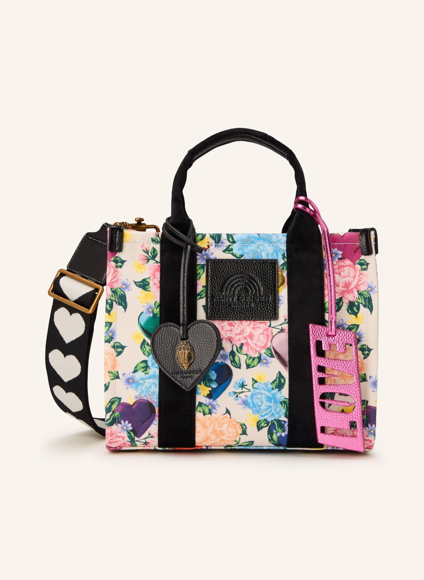 KURT GEIGER Shopper SOUTHBANK SMALL: CREME / ROT / GELB