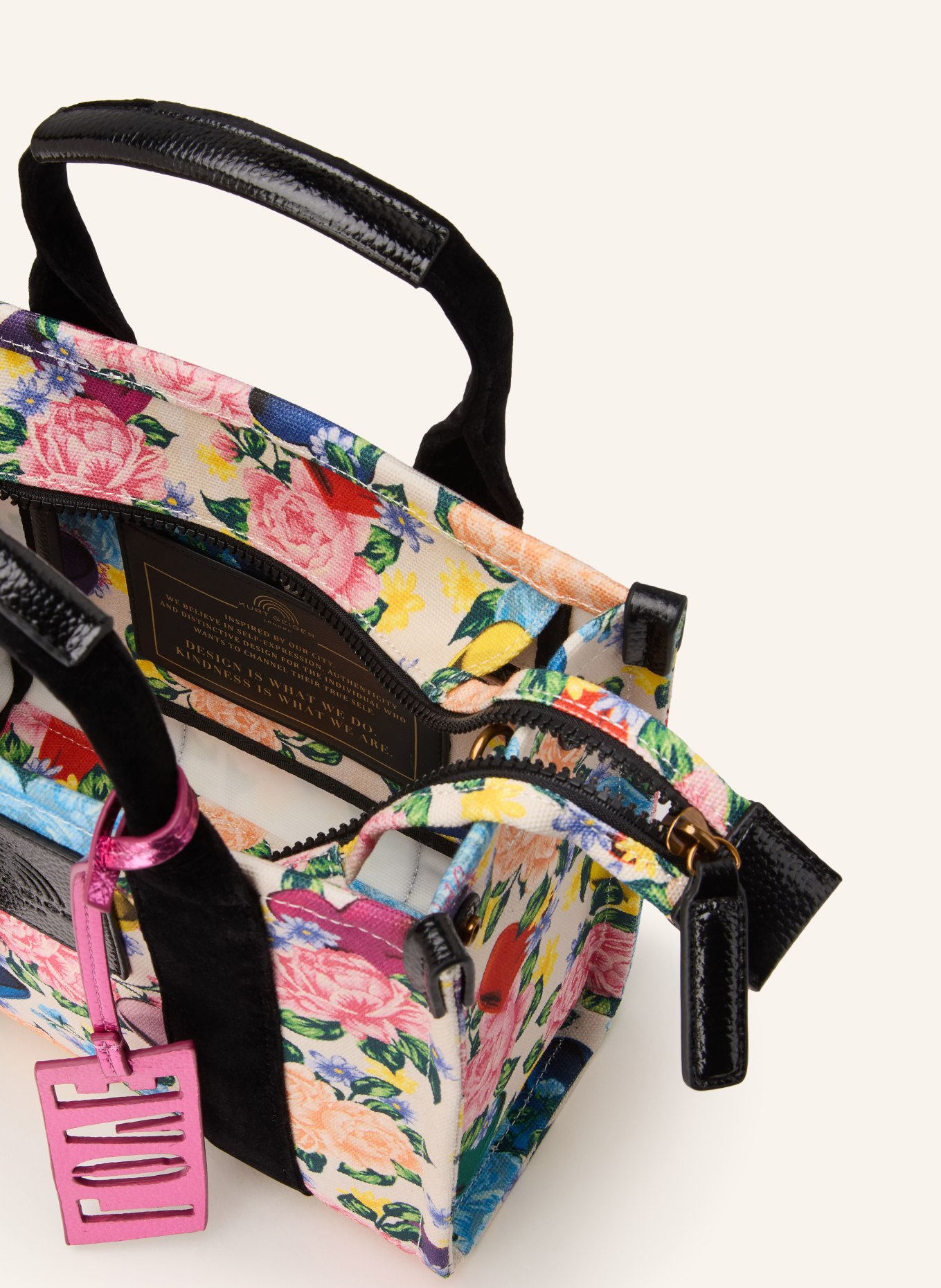 KURT GEIGER Shopper SOUTHBANK SMALL: CREME / ROT / GELB