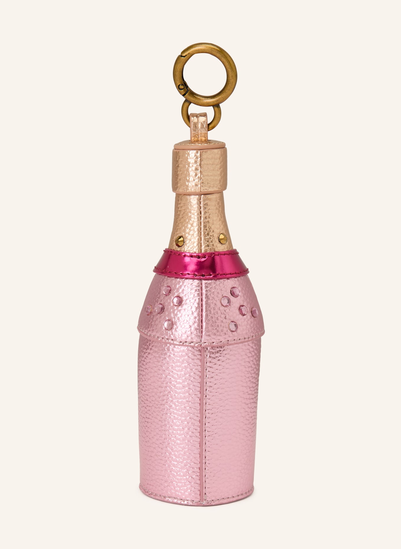 KURT GEIGER Taschenanhänger CHAMPAGNE BOTTLE: ROSA / GOLD / PINK