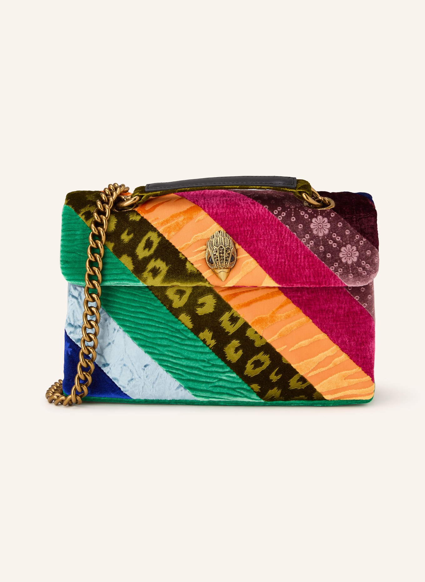 KURT GEIGER Torba na ramię KENSINGTON: FUKSJA / ZIELONY / NIEBIESKI