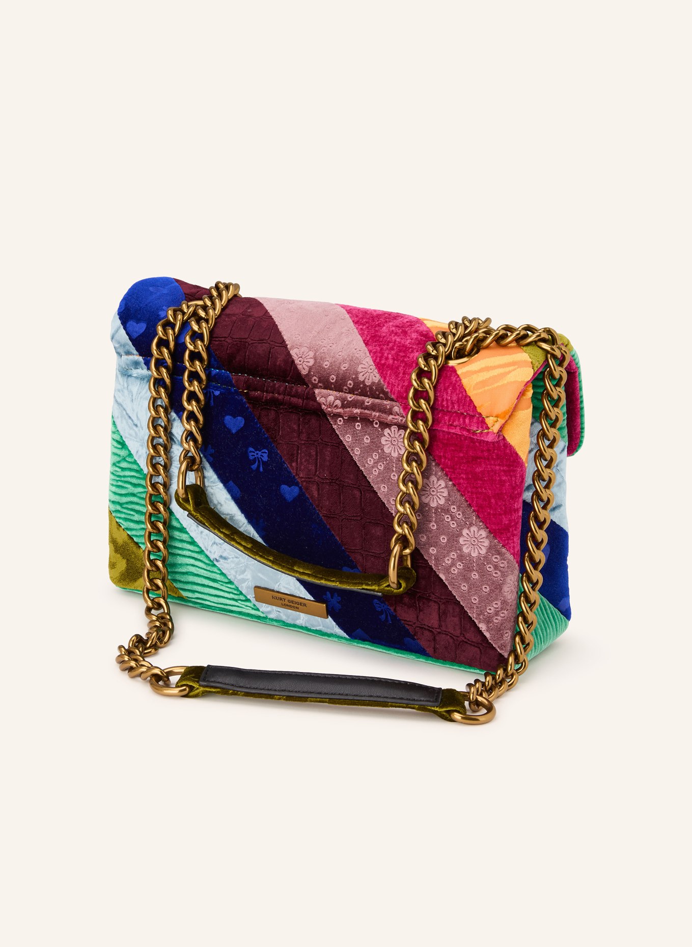 KURT GEIGER Torba na ramię KENSINGTON: FUKSJA / ZIELONY / NIEBIESKI