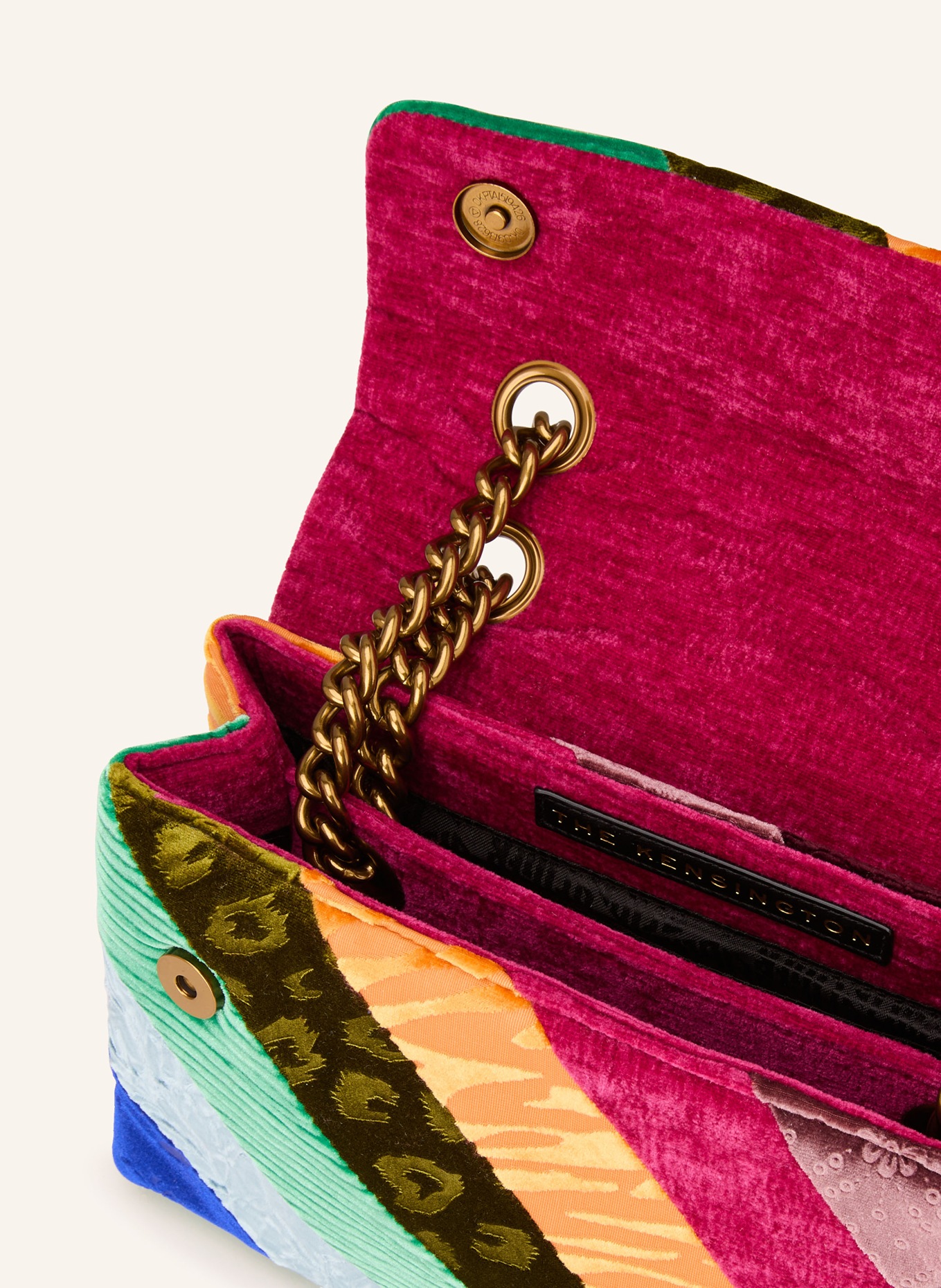 KURT GEIGER Torba na ramię KENSINGTON: FUKSJA / ZIELONY / NIEBIESKI