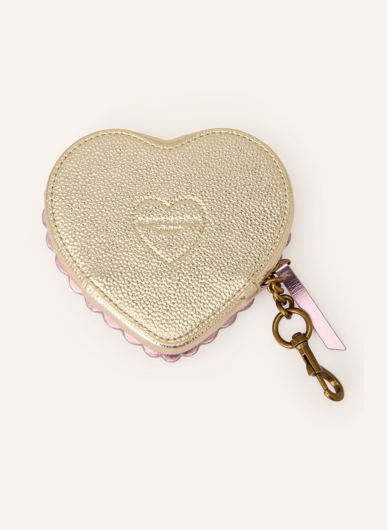 KURT GEIGER Taschenanhänger HEART CAKE: ROSÉ / GOLD / PINK