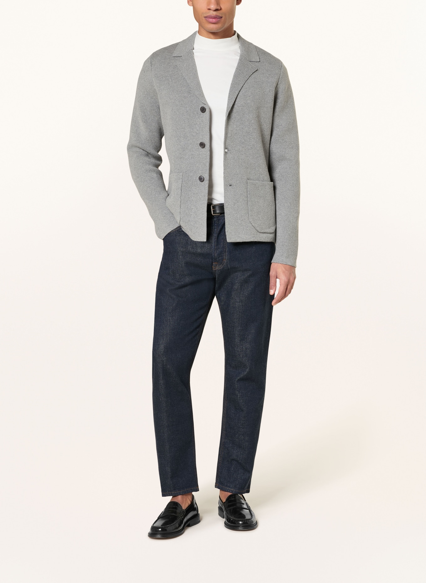 DRYKORN TIMMINO regular fit knit jacket: GRAY