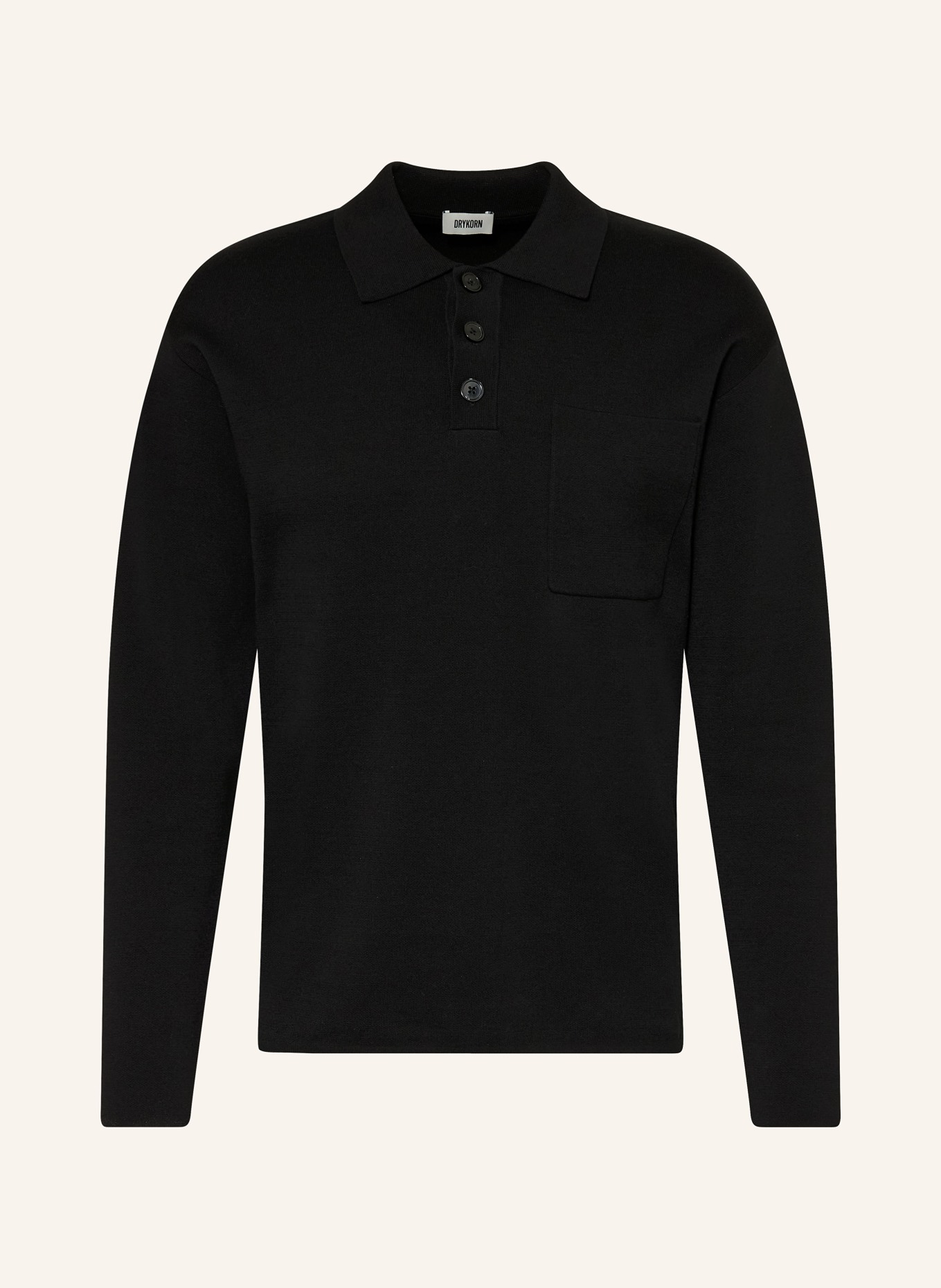 DRYKORN Strick-Poloshirt ELIASO: SCHWARZ