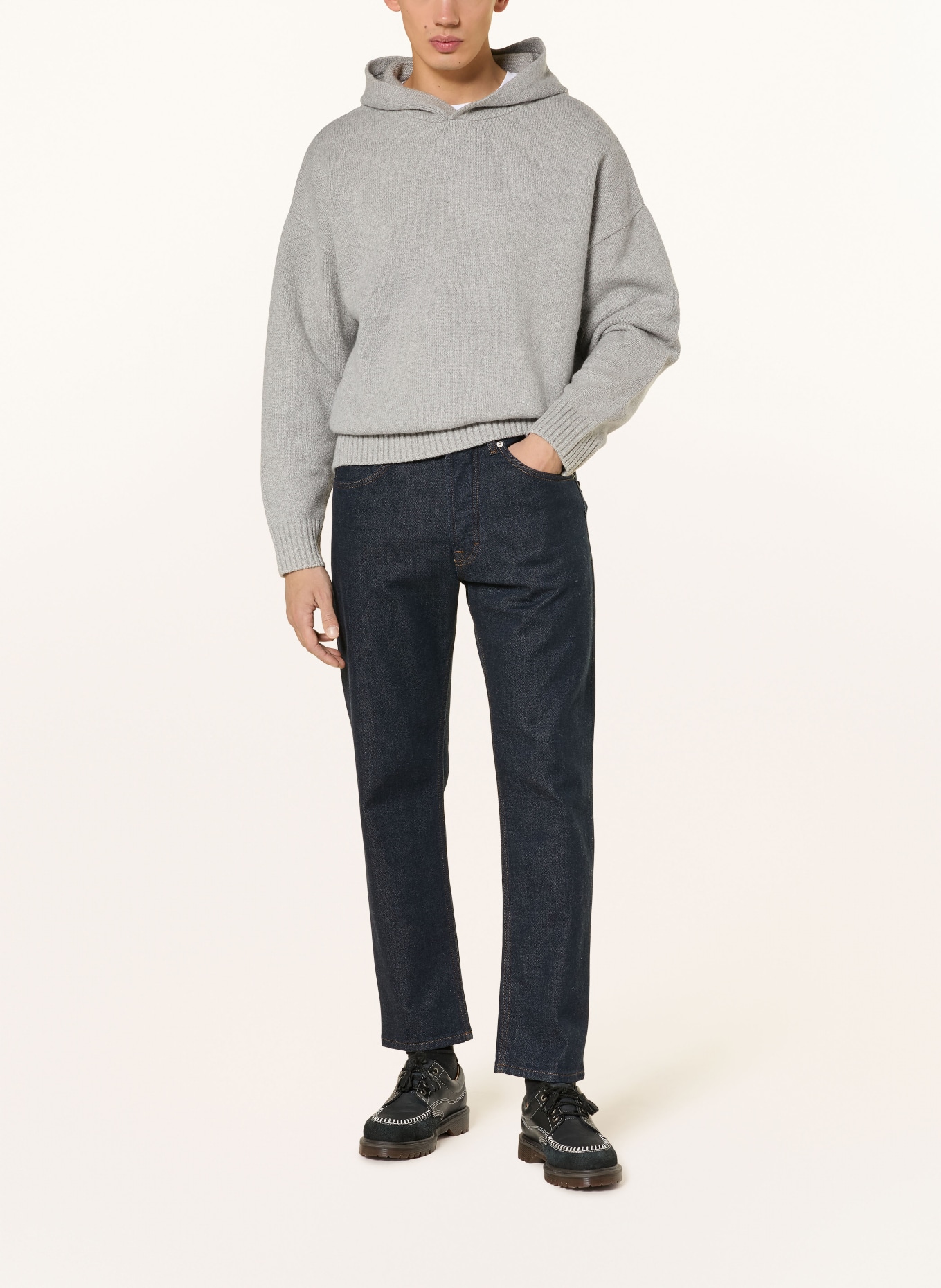 DRYKORN ARIKONO knit hoodie: GRAY