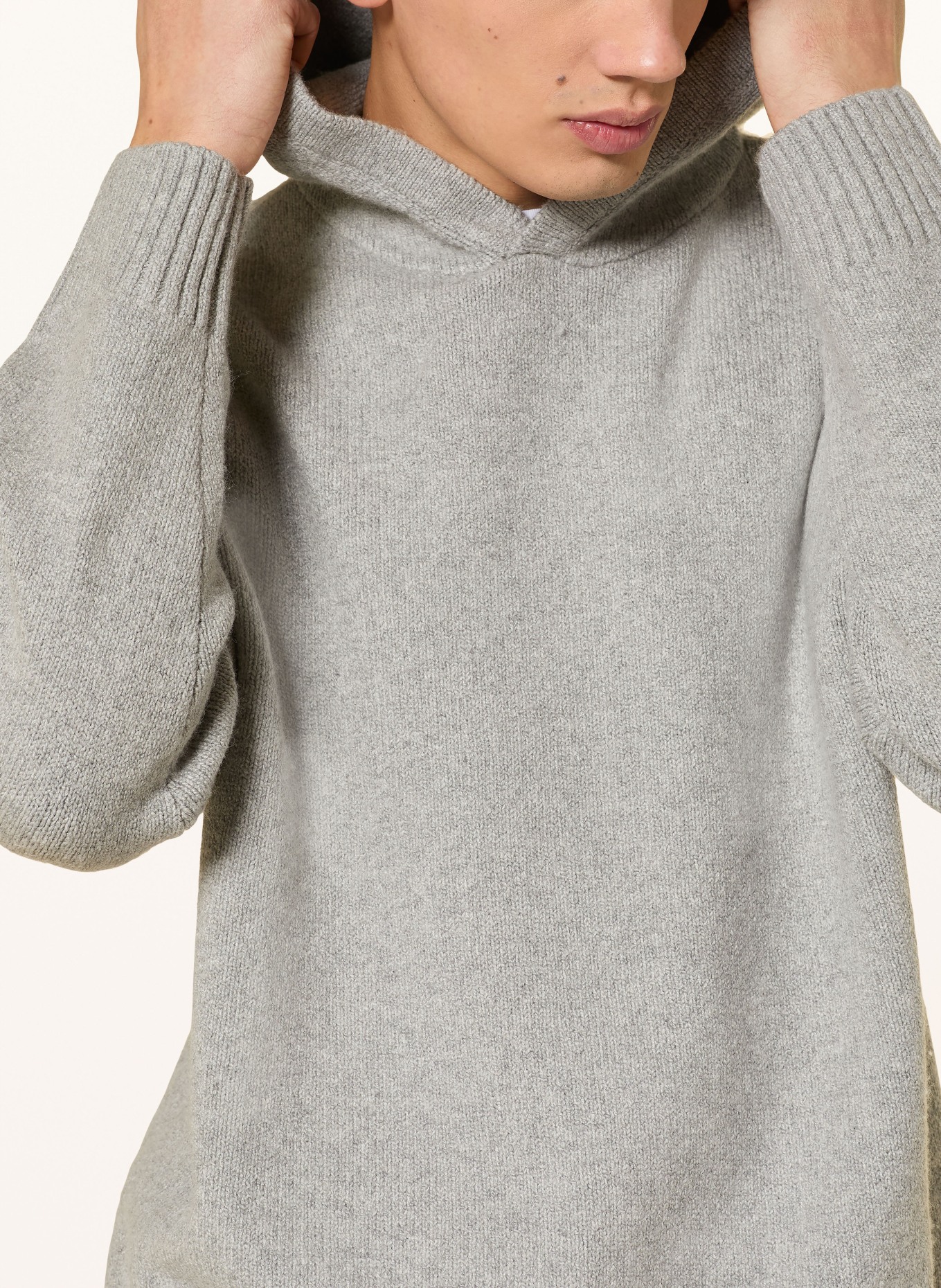 DRYKORN ARIKONO knit hoodie: GRAY