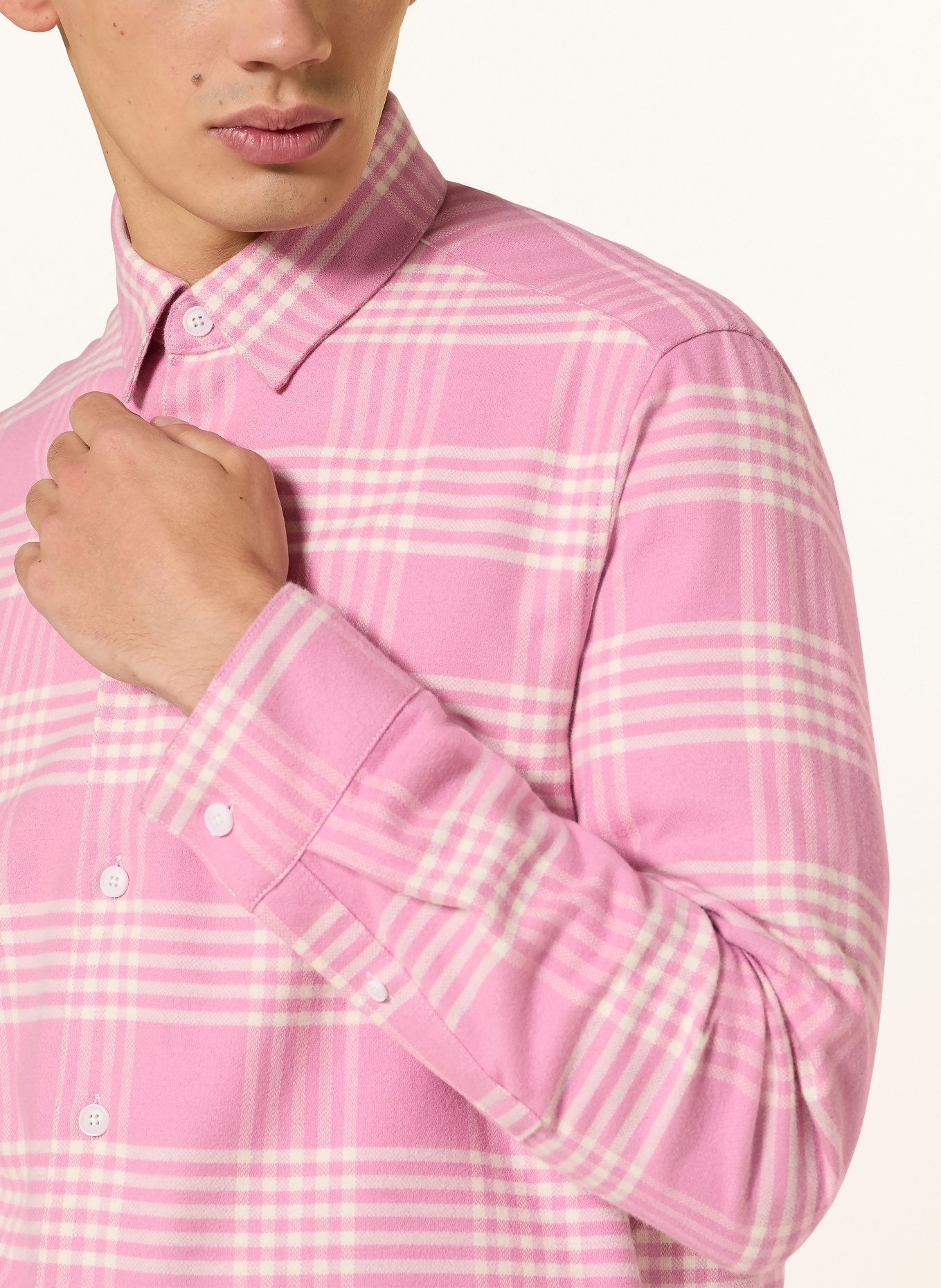 DRYKORN Flanellhemd RAMIS Regular Fit: ROSA / ECRU