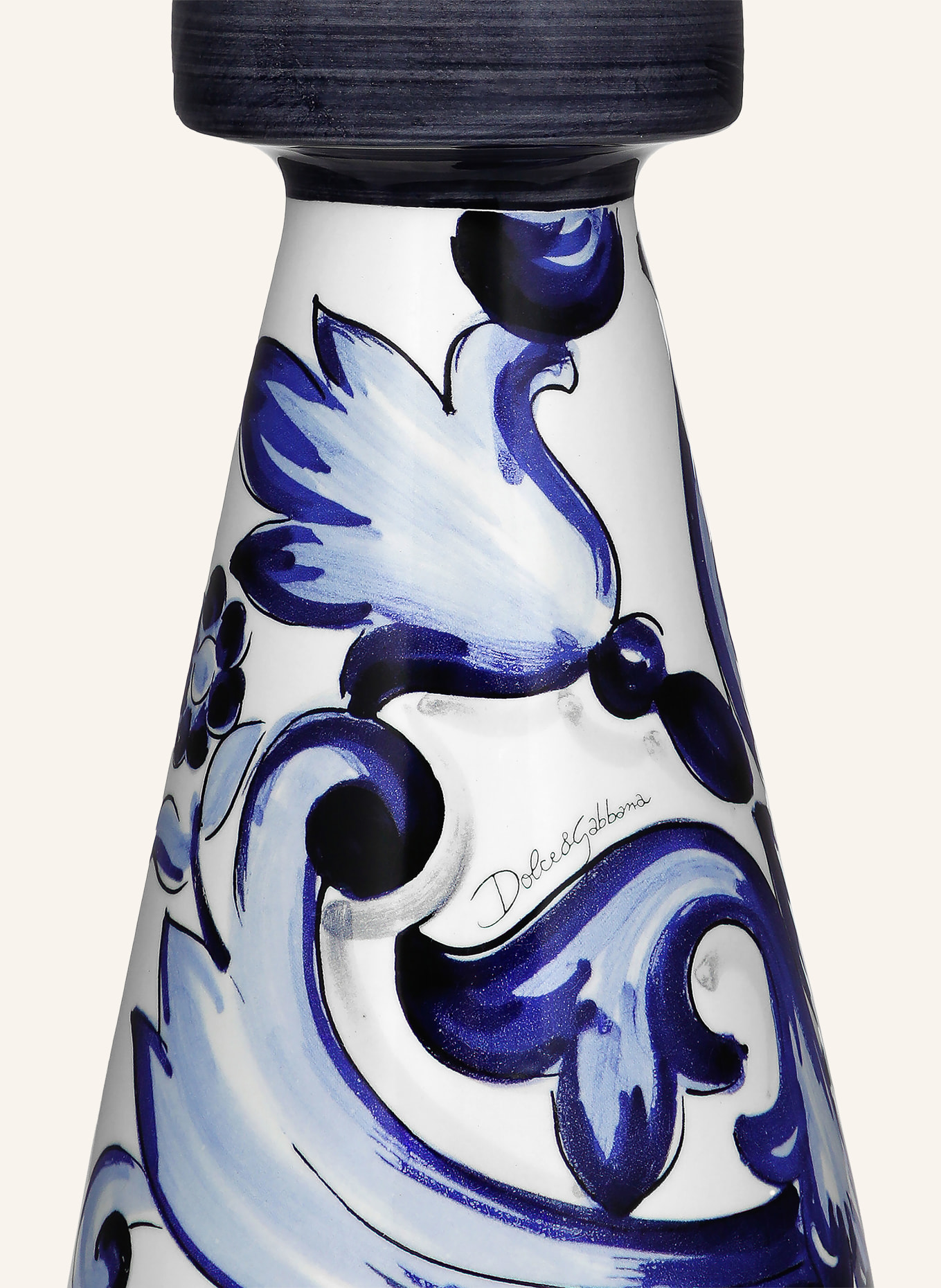 DOLCE & GABBANA CASA Svíčka LARGE: BÍLÁ / TMAVĚ MODRÁ / TMAVĚ MODRÁ