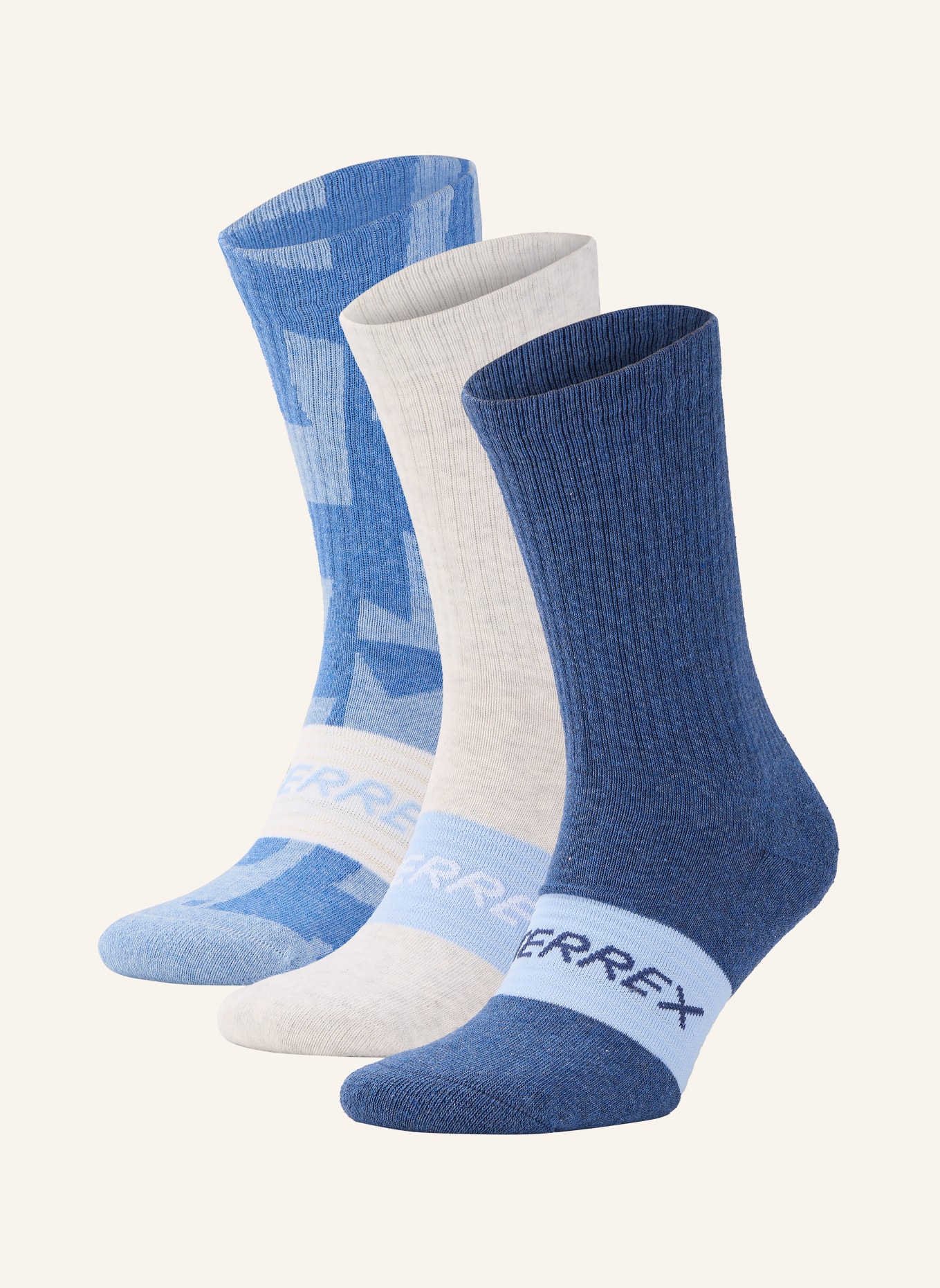 adidas TERREX 3-pack TERREX trekking socks: BLUE / LIGHT GRAY / LIGHT BLUE